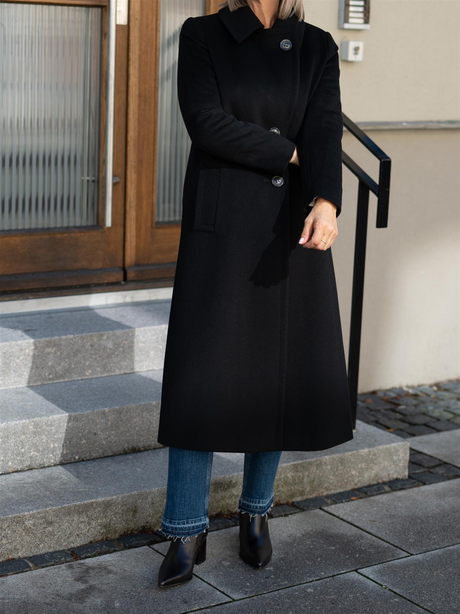 Cashmere Coat Clareta Long Black