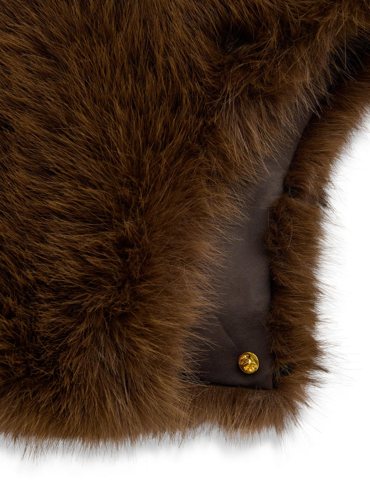 Dina Fake Fur Collar Brown
