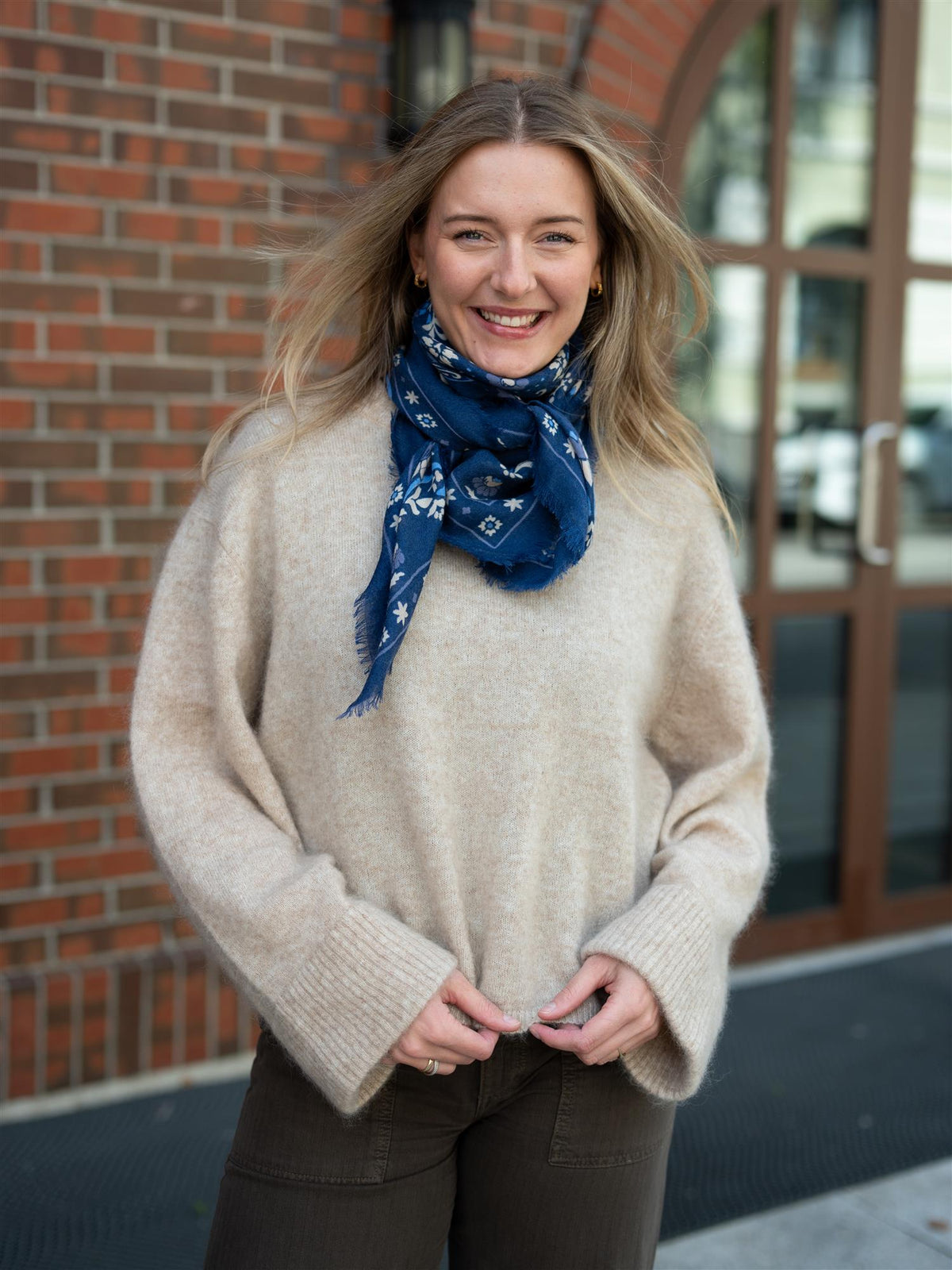 Scarf Secret Garden Dark Navy
