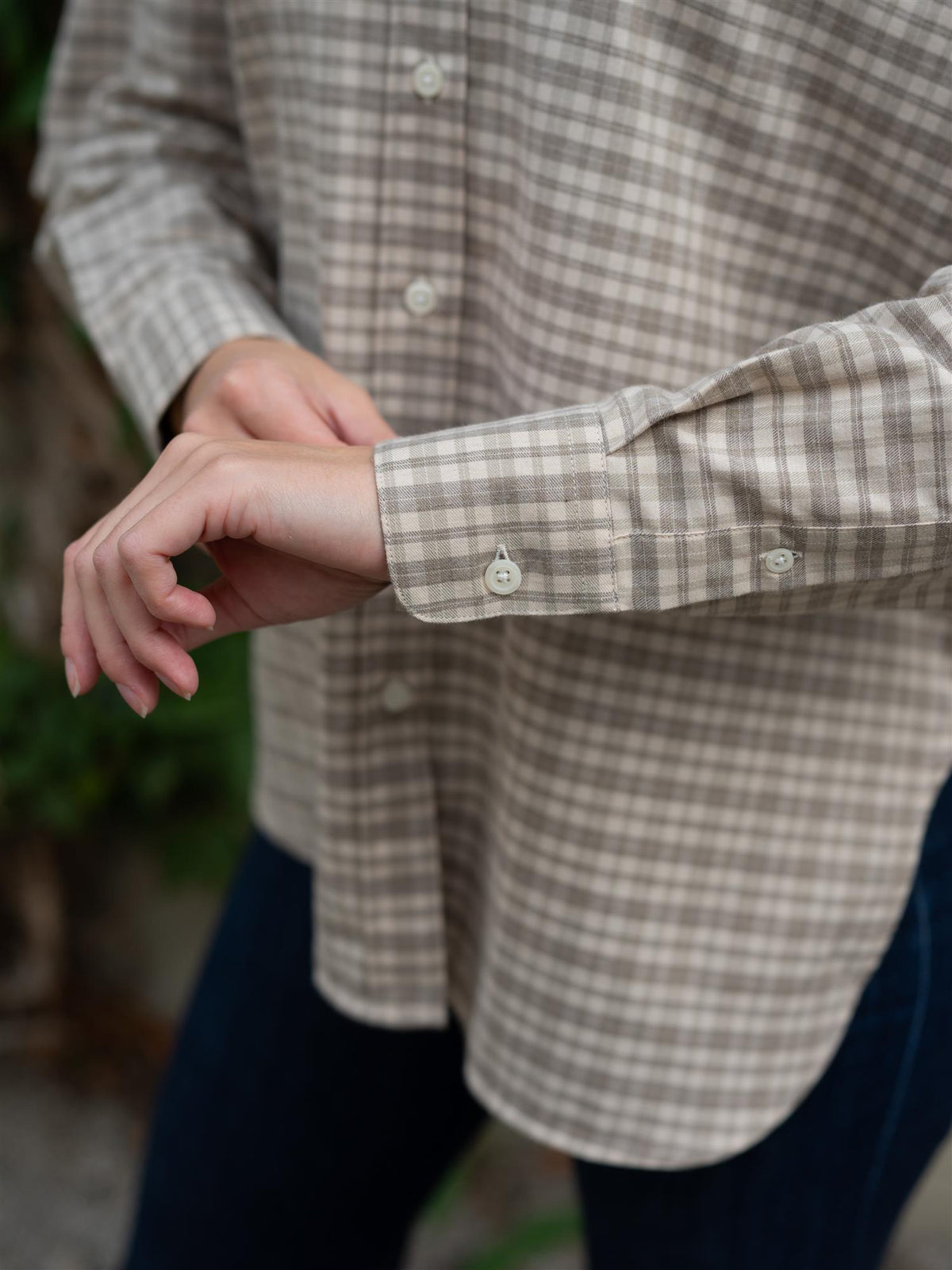 Edwina Flannel Shirt Checked Taupe