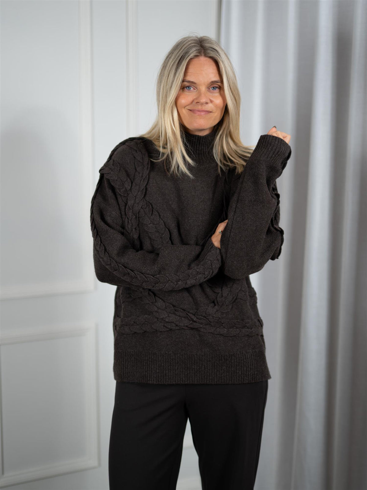 Alva Sweater Dark Brown Melange