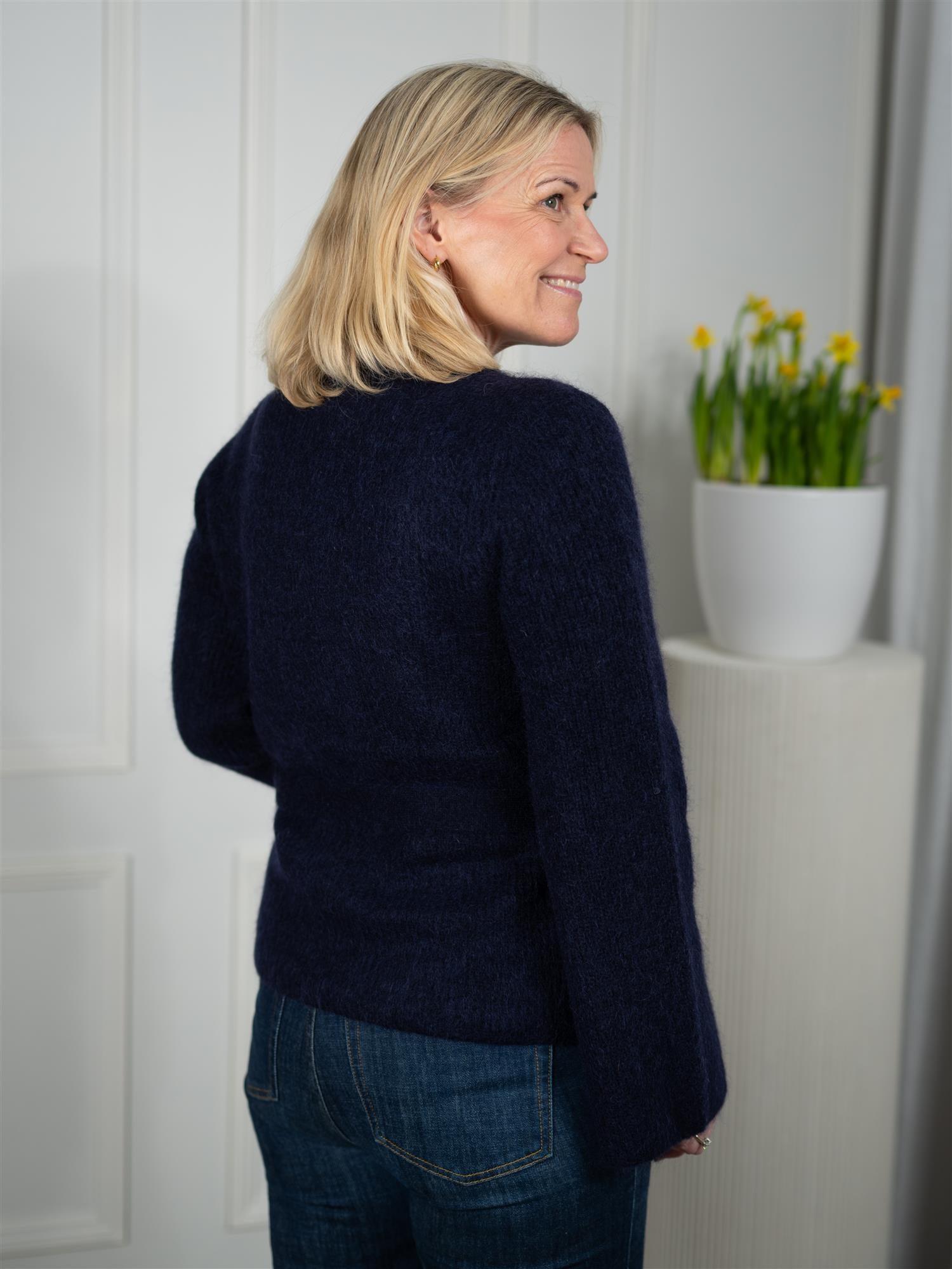 Zira Mohair Cardigan Navy