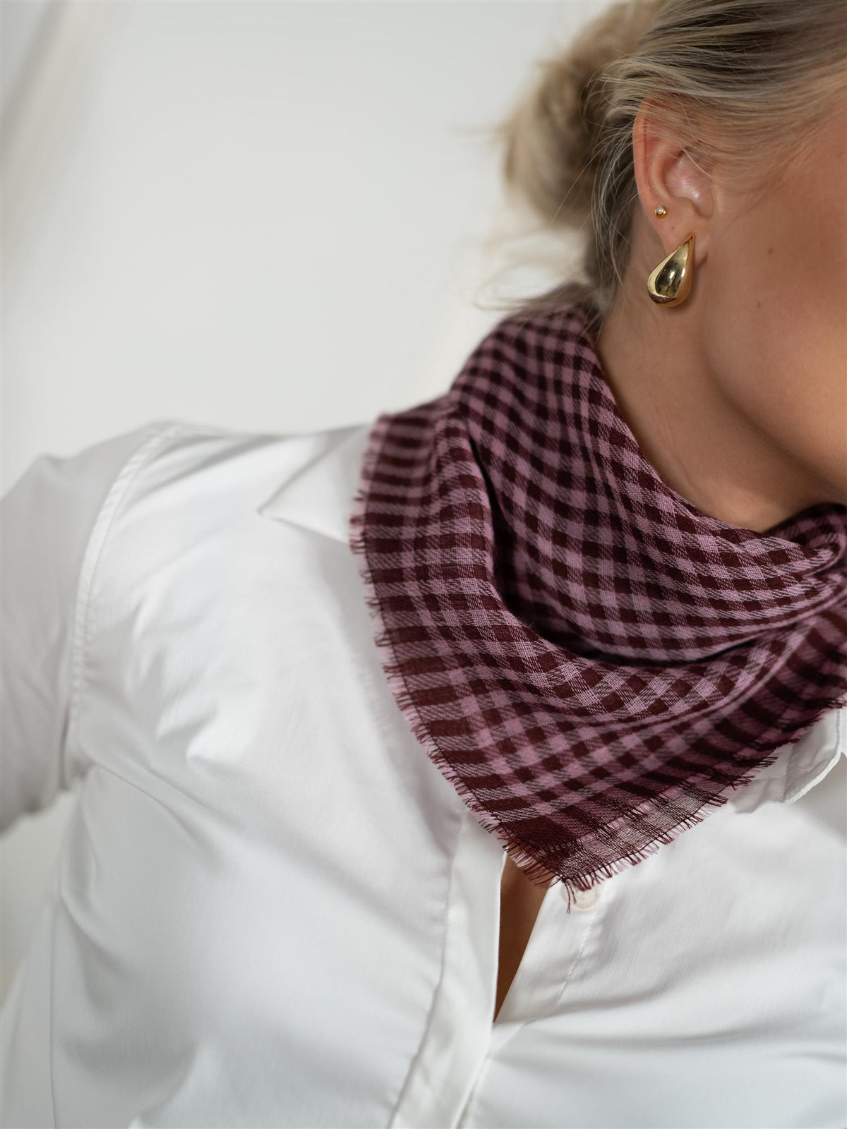 Gingham Wica Scarf Zinfandel Burgundy