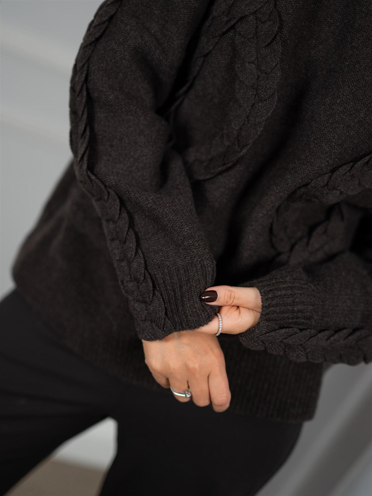 Alva Sweater Dark Brown Melange