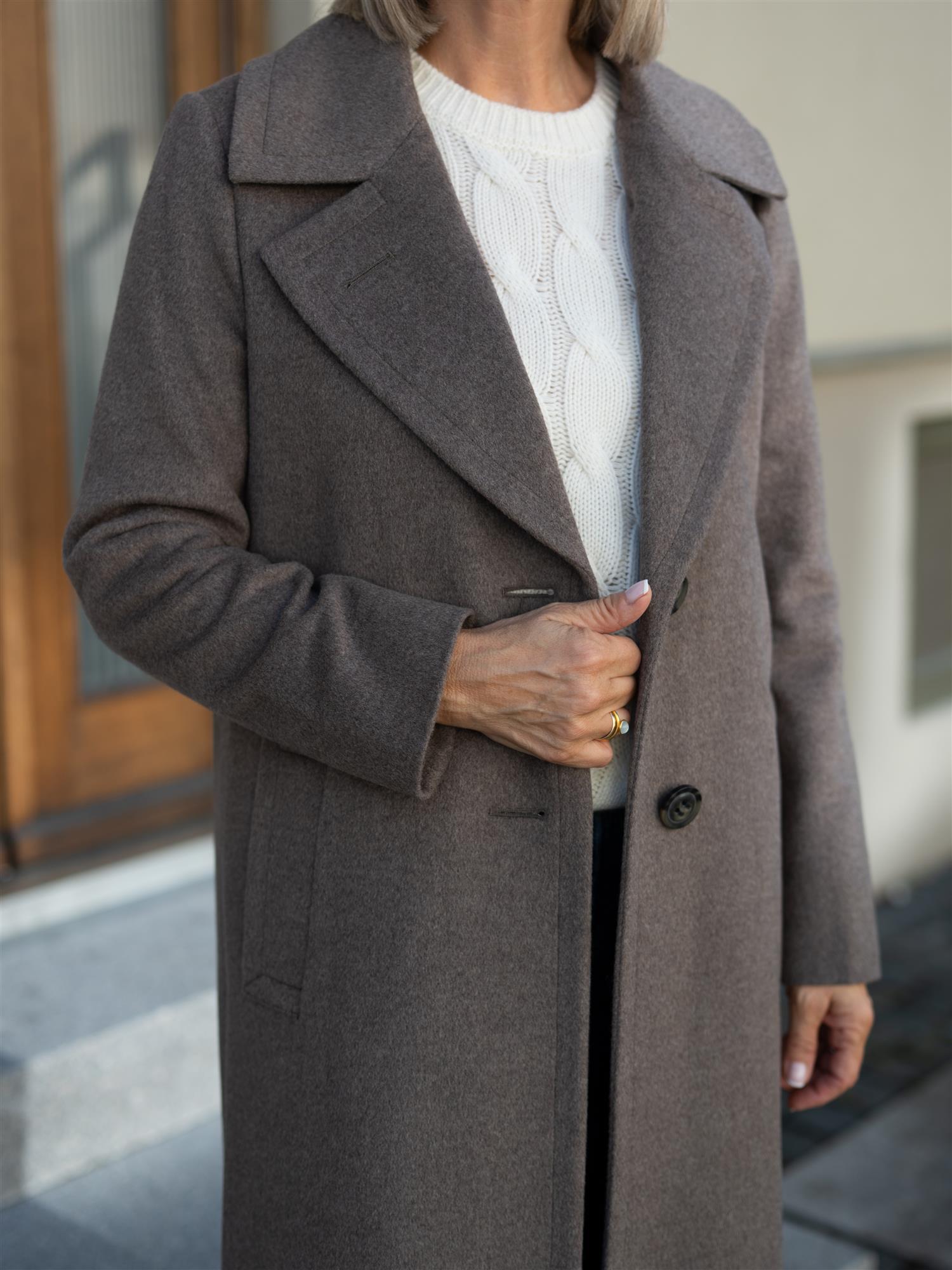 Cashmere Coat Clareta Long Brown