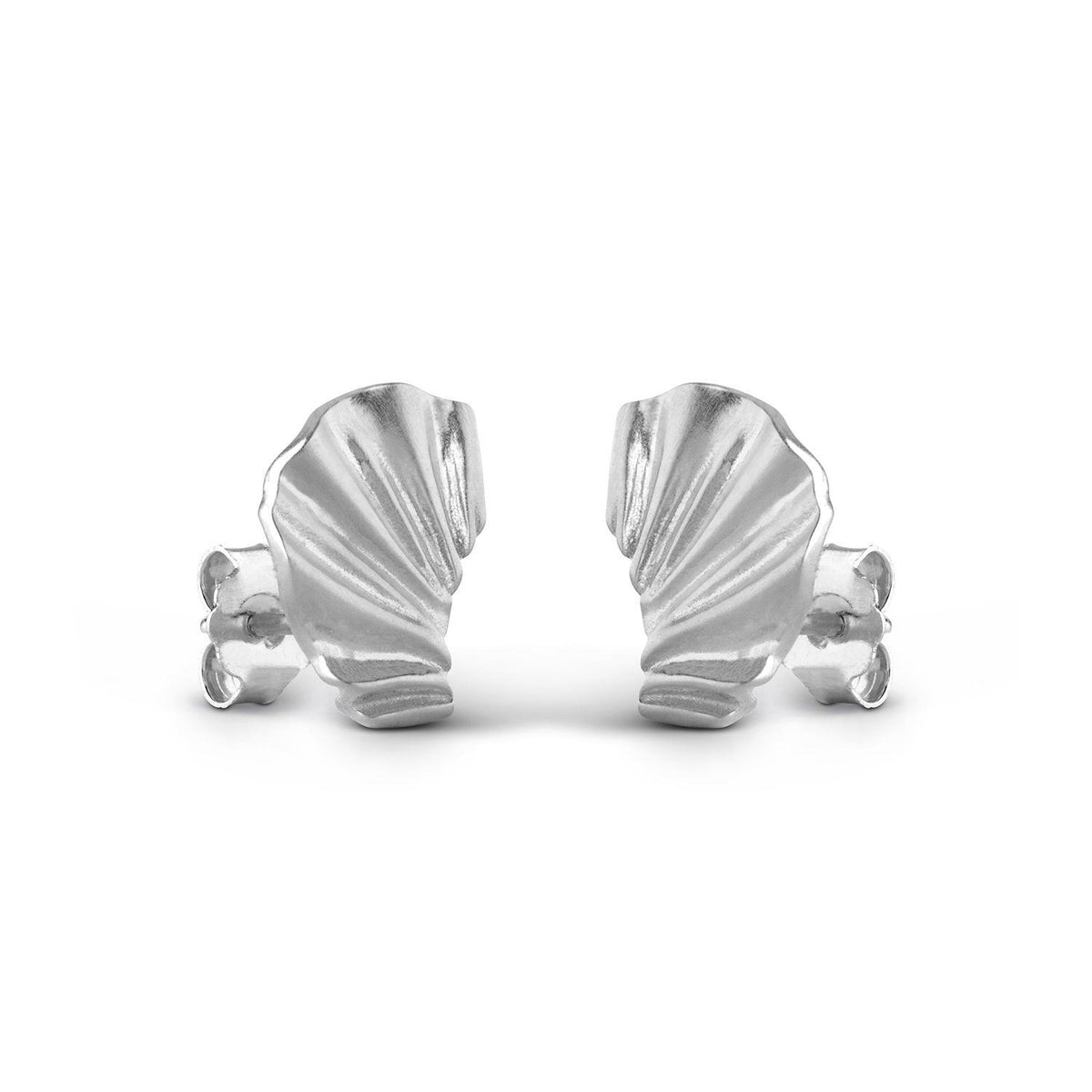 Earring, Mini Wave Silver Plated