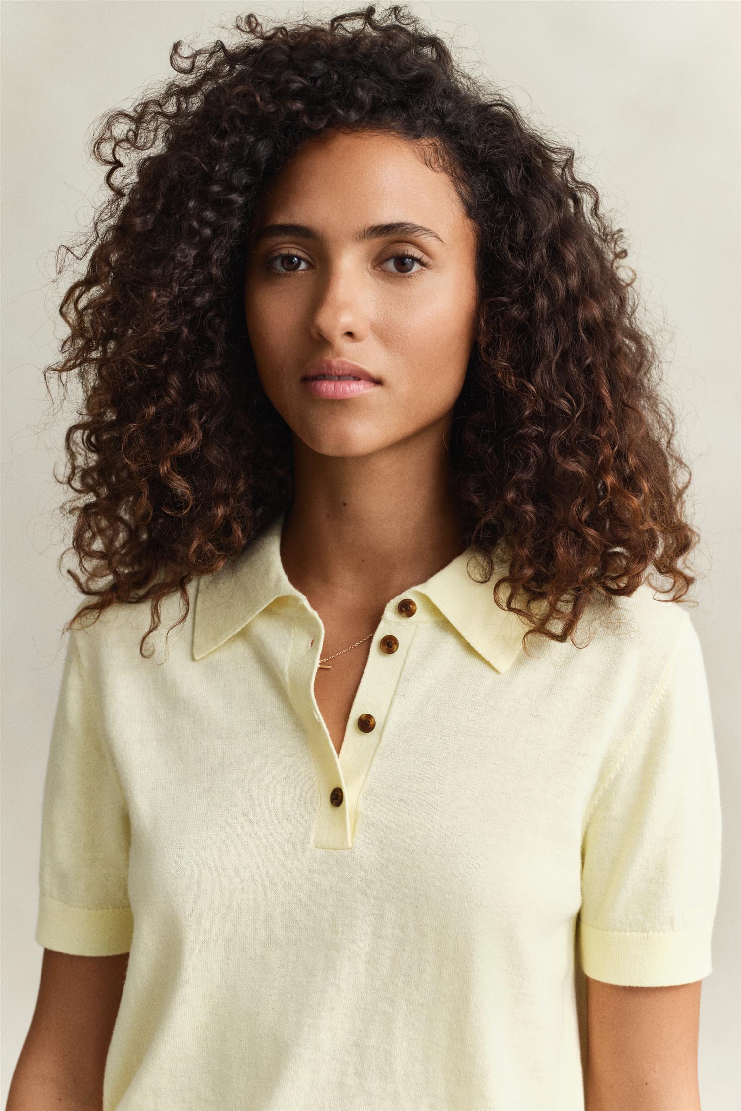 Gant Light Knit Ss Rugger Yellow