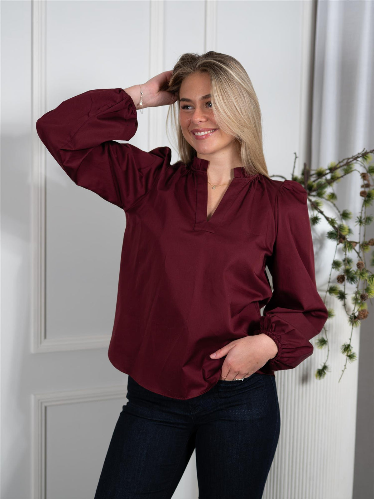 Infinity Blouse Dark Red