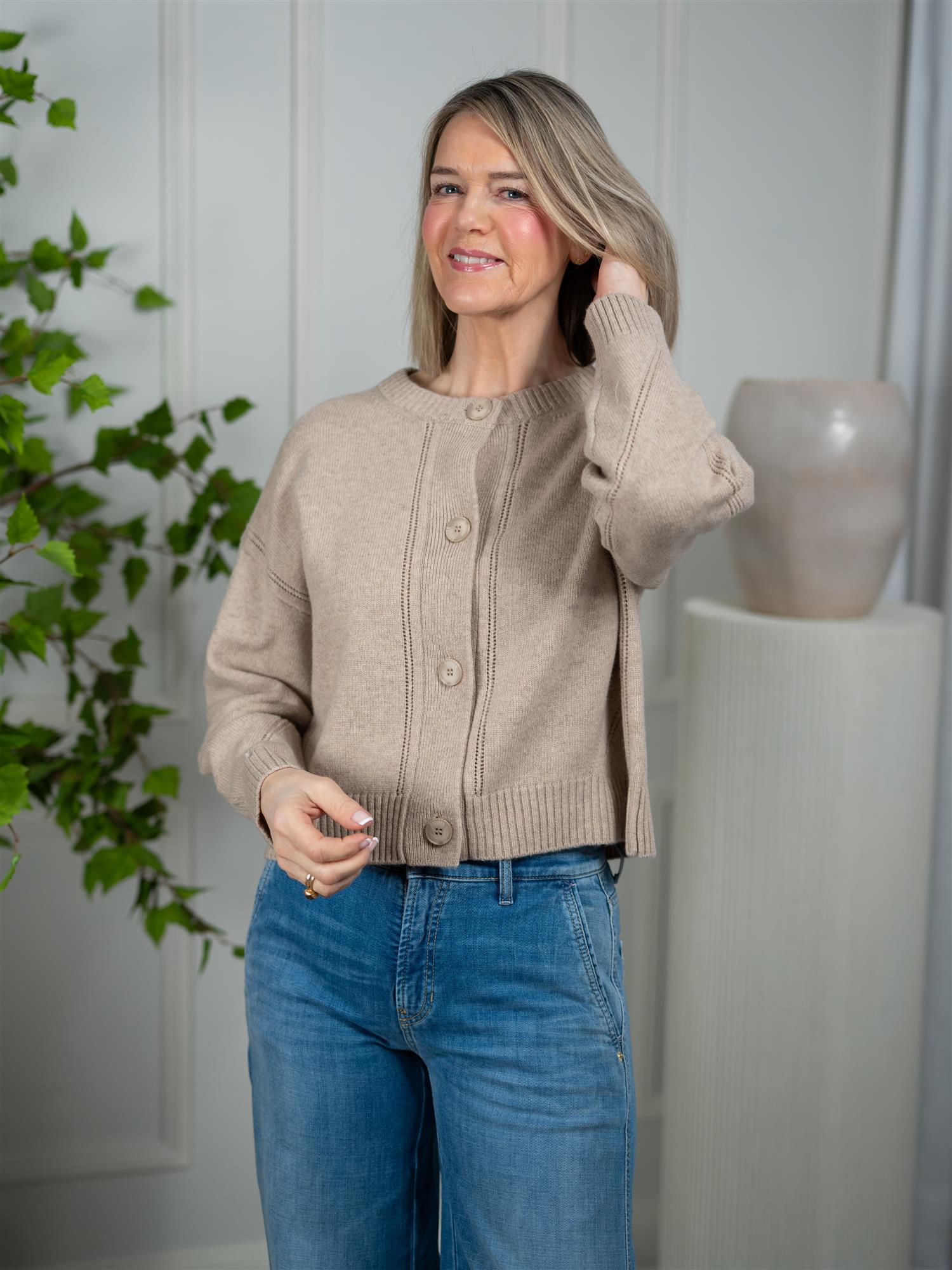 Dear Dharma Estas Cardigan Beige Melange