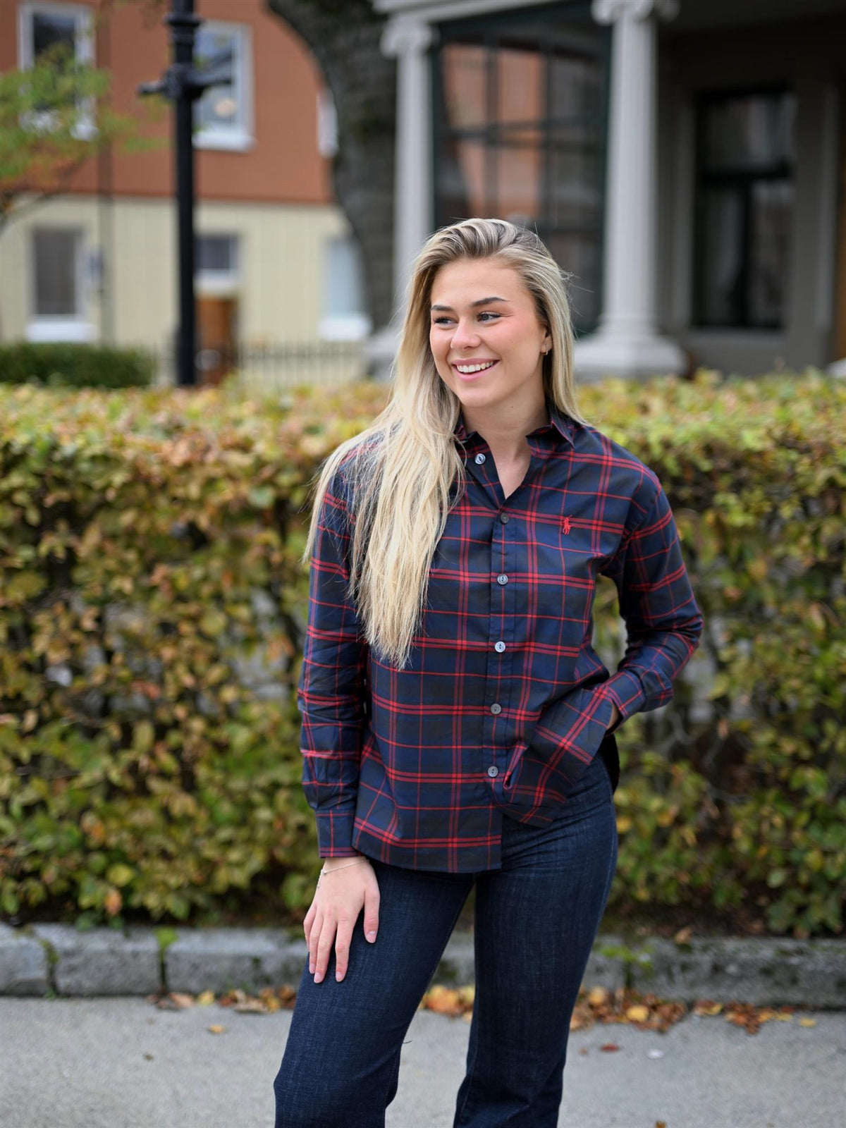 Woven-Shirt Blue and Red