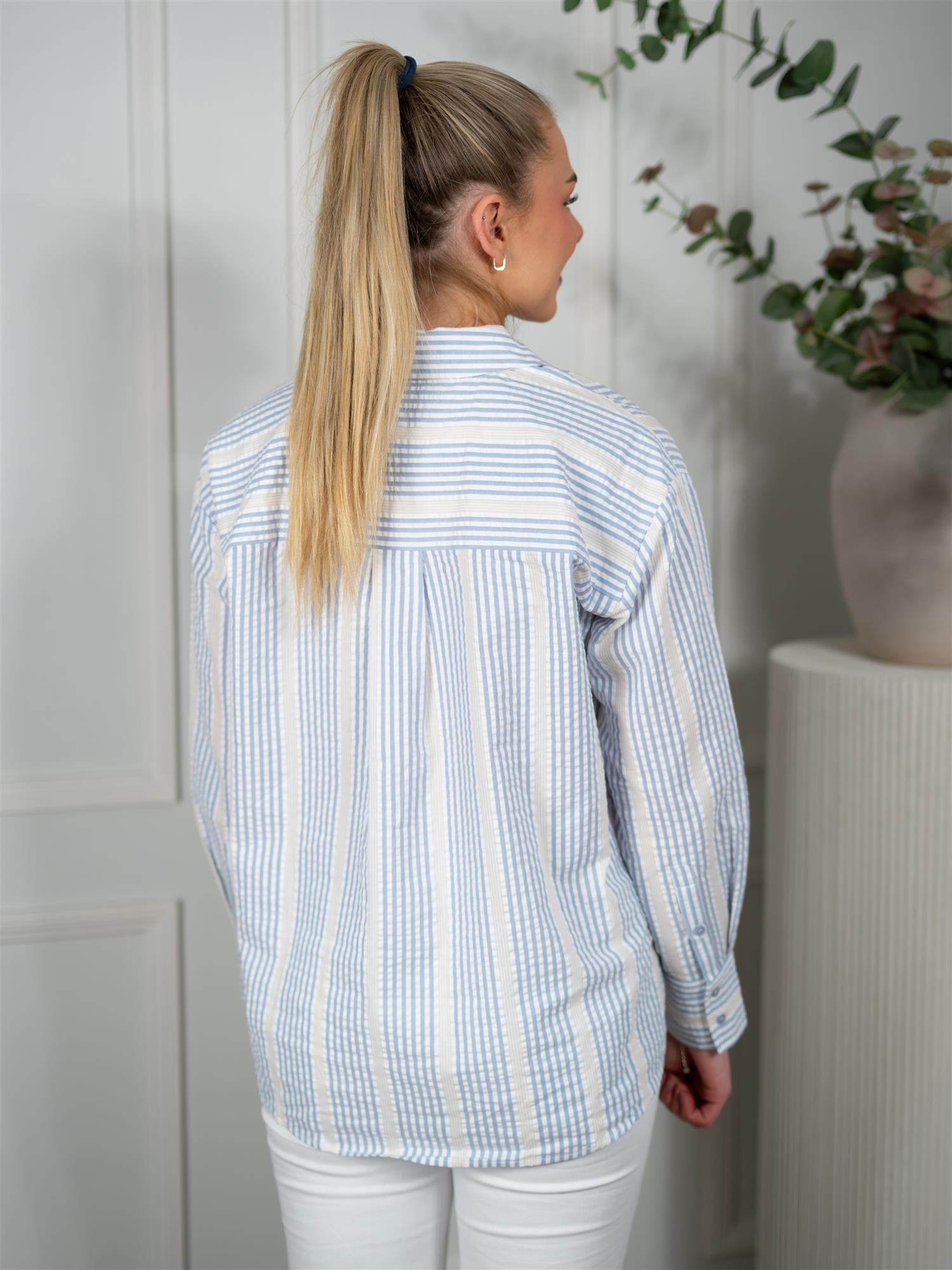 Camilla Pihl Bibi Crepe Shirt Blue Stripe