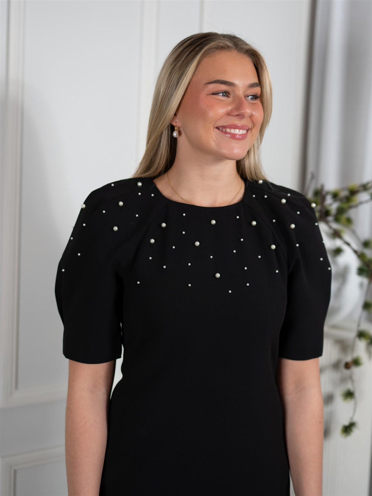 Tava Pearl Dress Black