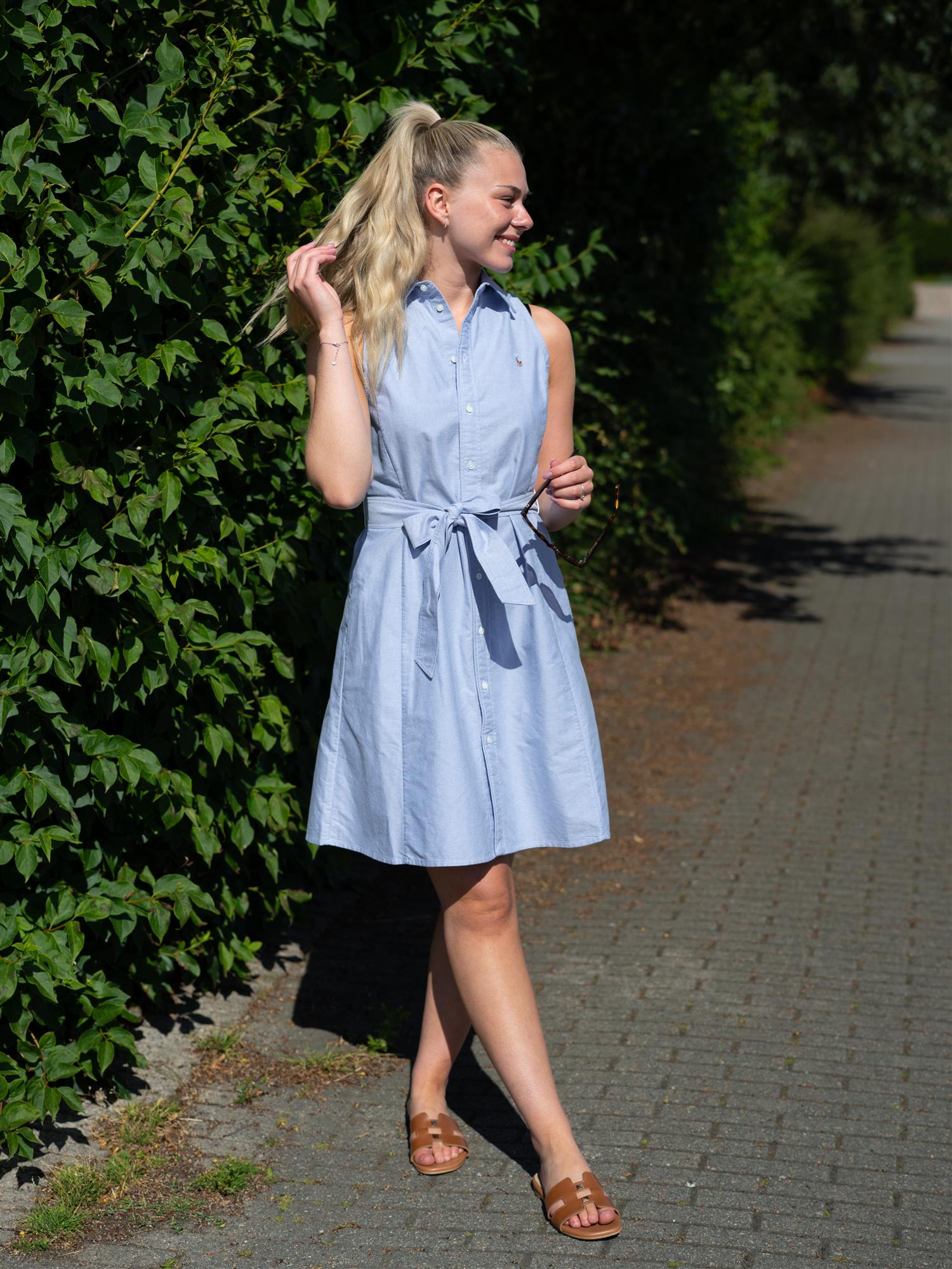 Woven Shirt Dress Light Blue