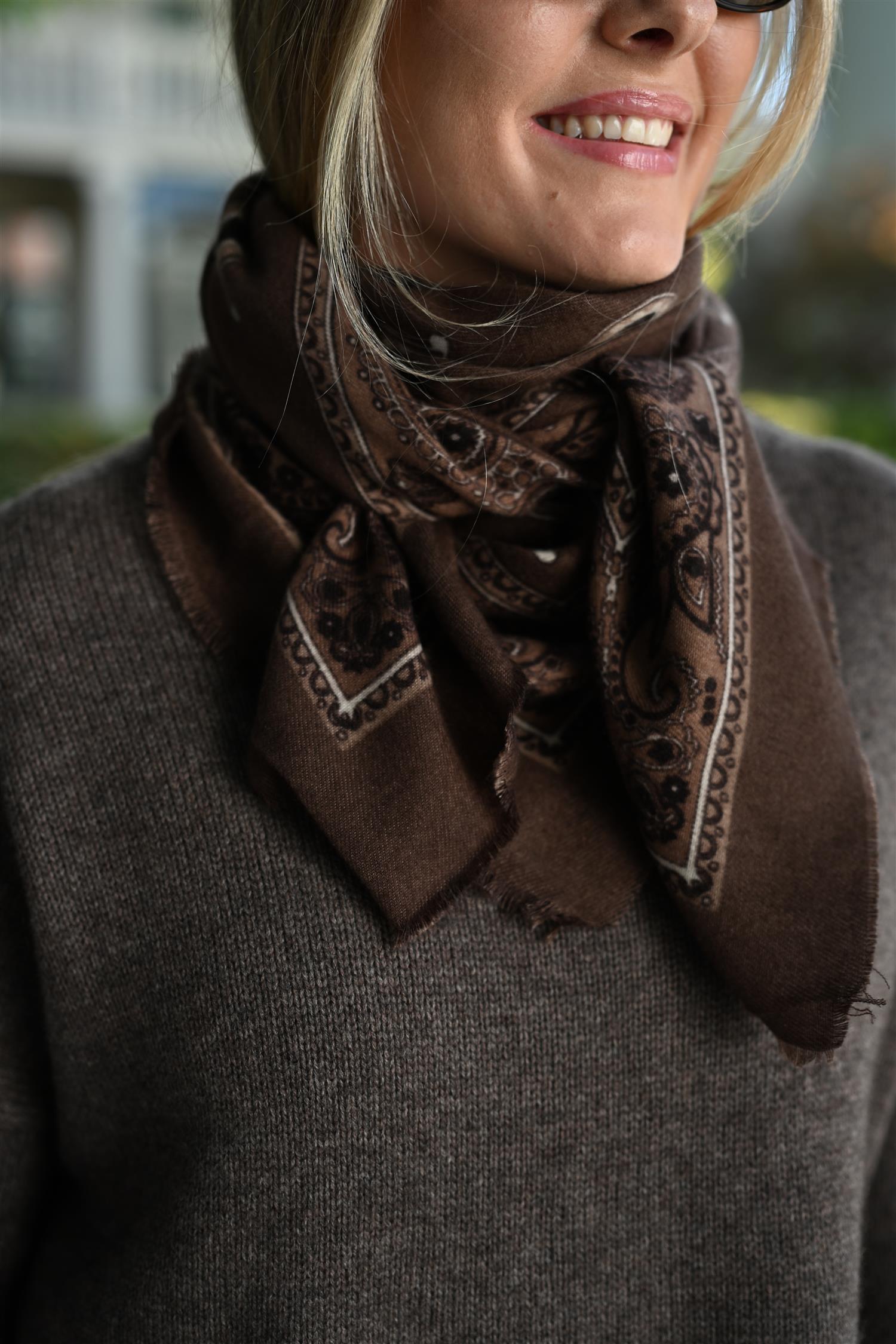 Paisley Scarf Brown