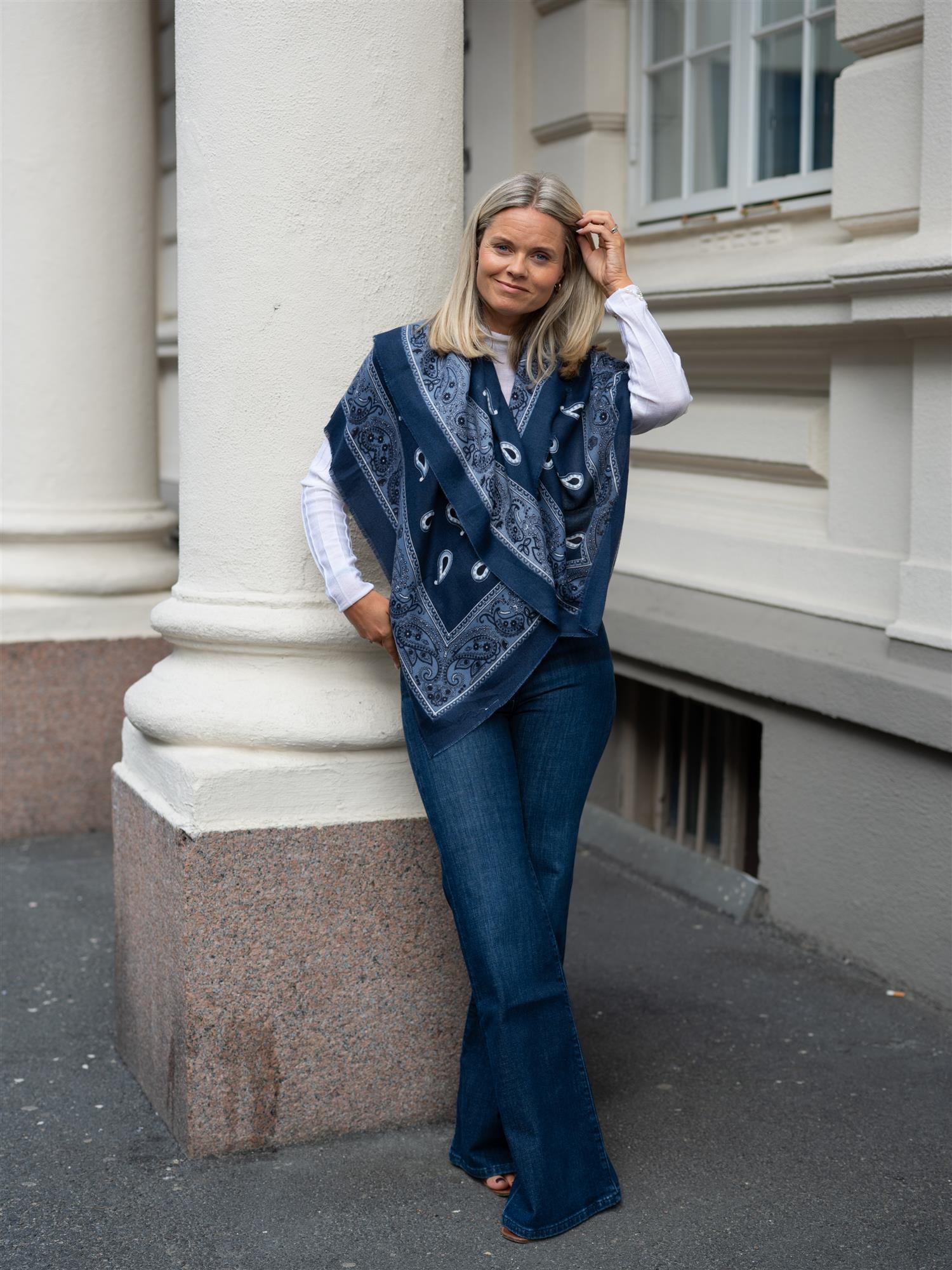 Paisley Scarf Blå