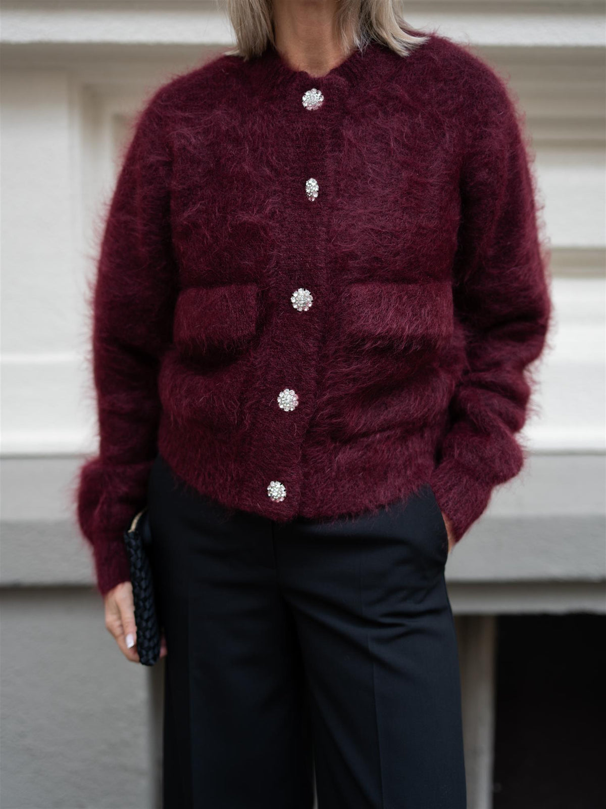 Thessa Lux Chunky Jacket Oxblood