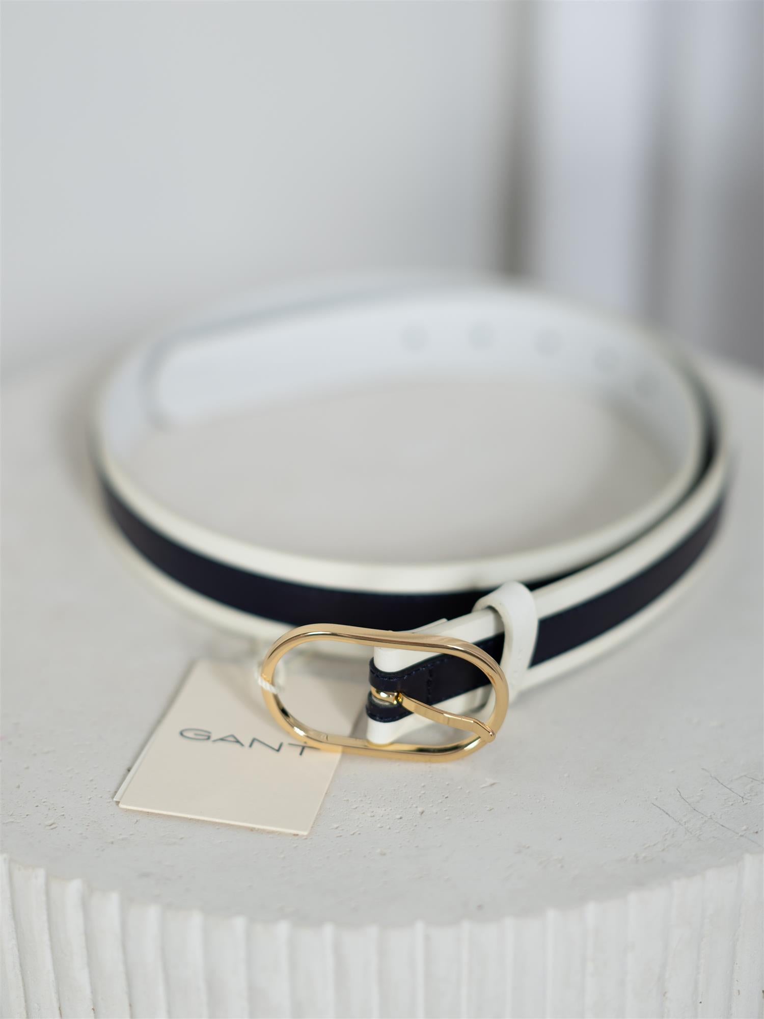 Gant Stripe Leather Belt Cream