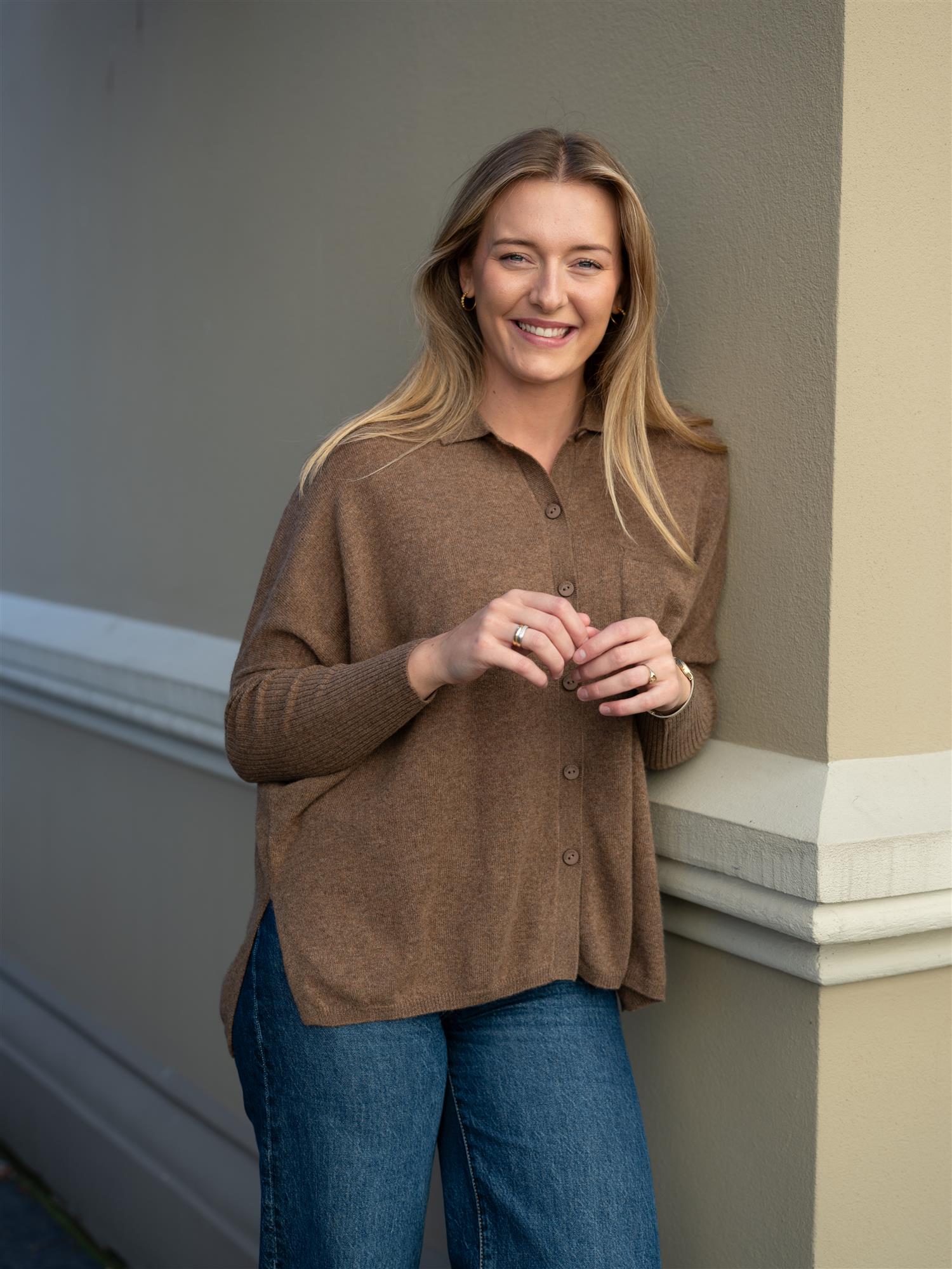 Andrea Pullover Poncho Cafe Au Lait