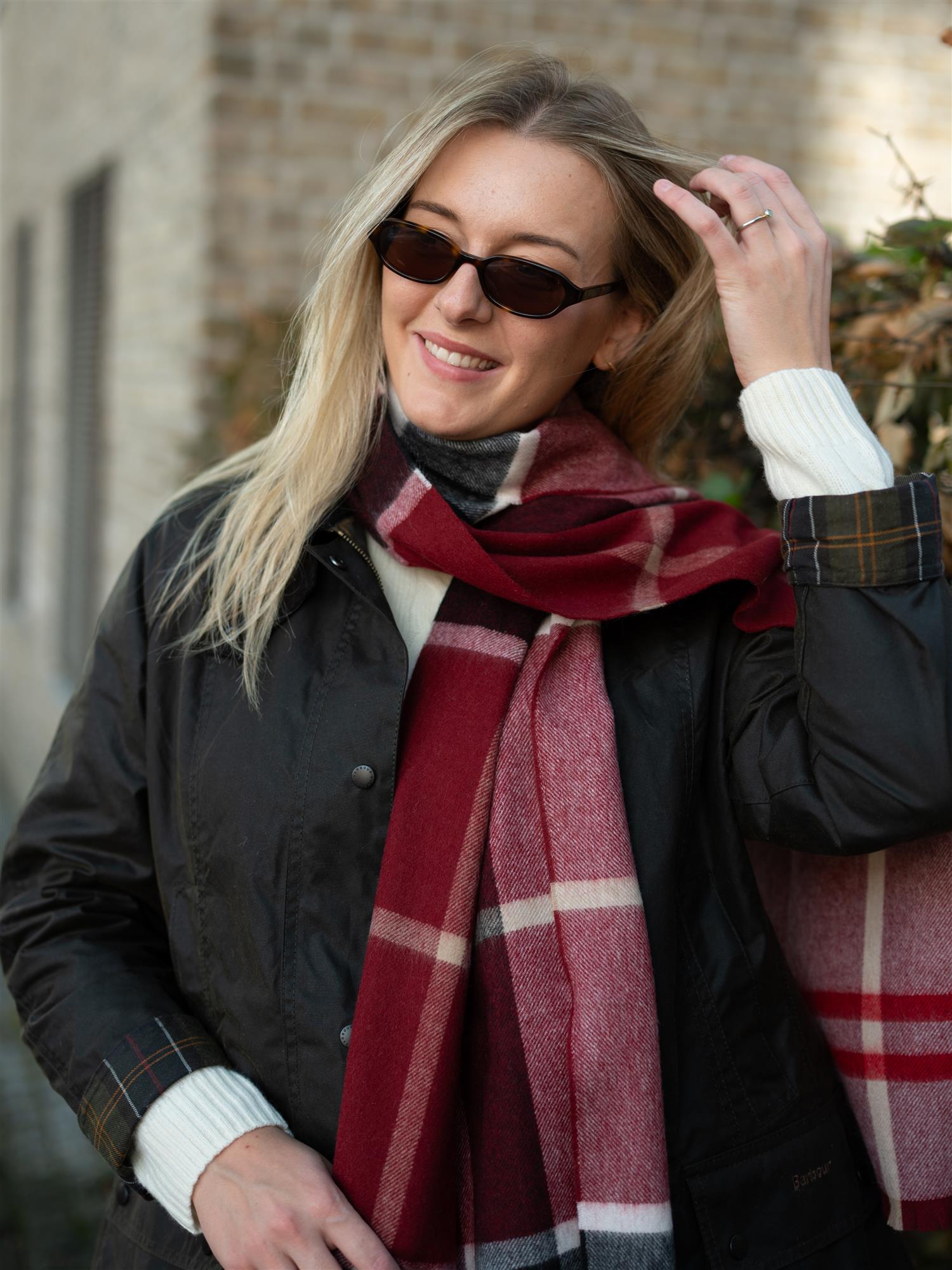Rosefield Scarf Ruby Stripe