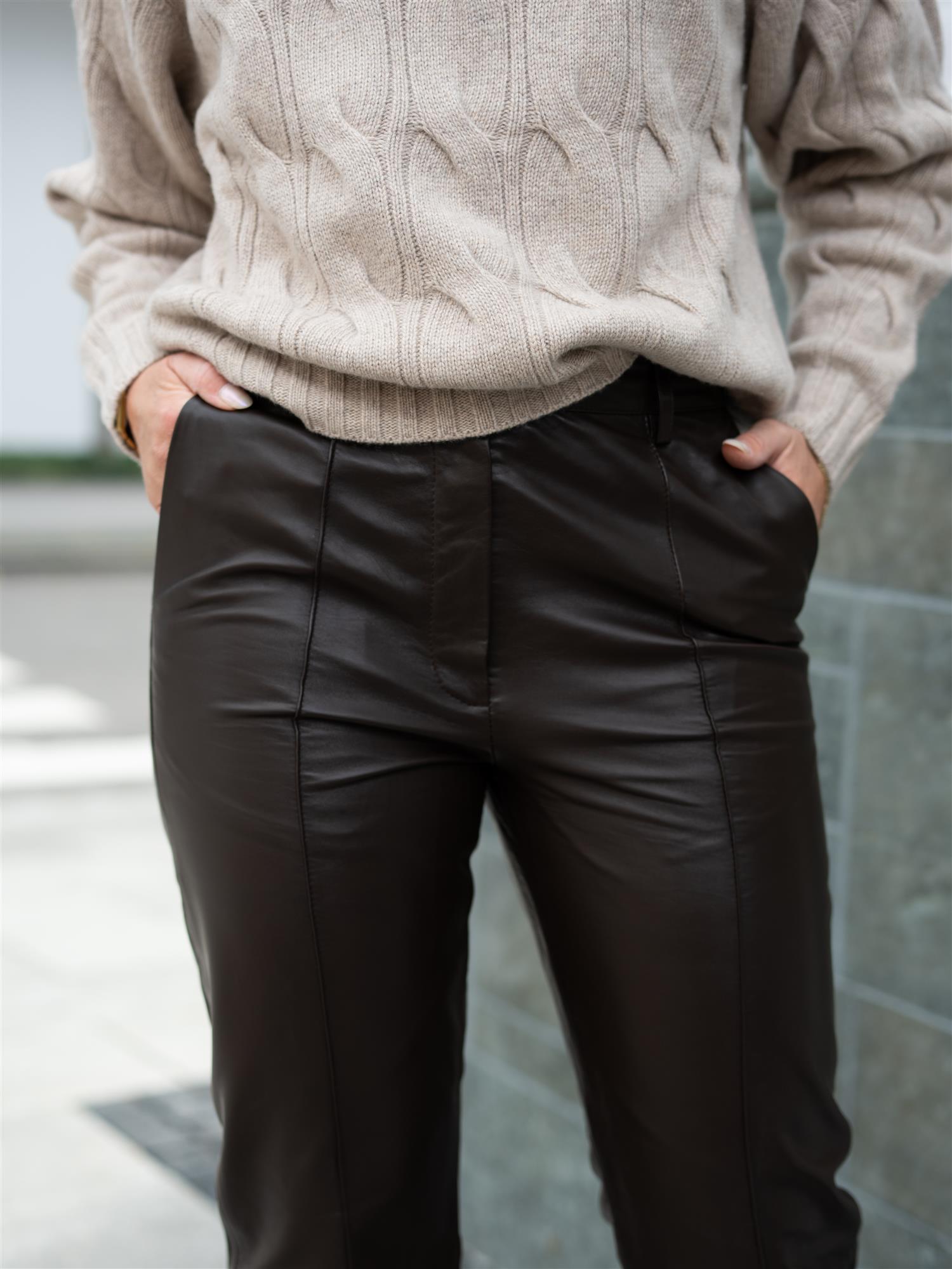 Dear Dharma Leather Pant Brown