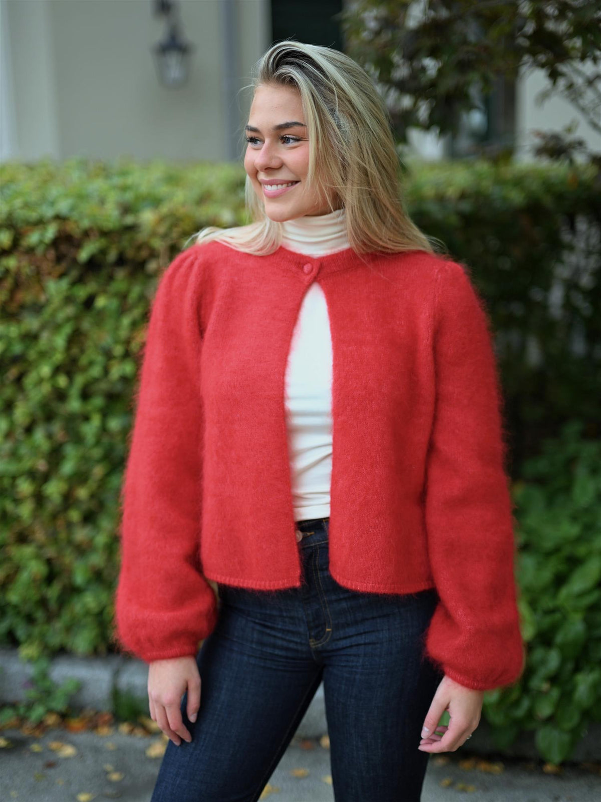 Amelia Chunky Cardigan Bright Red