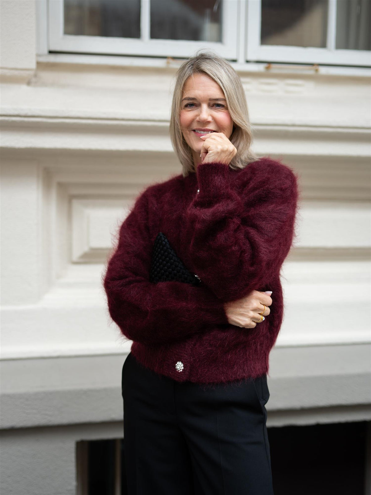 Thessa Lux Chunky Jacket Oxblood