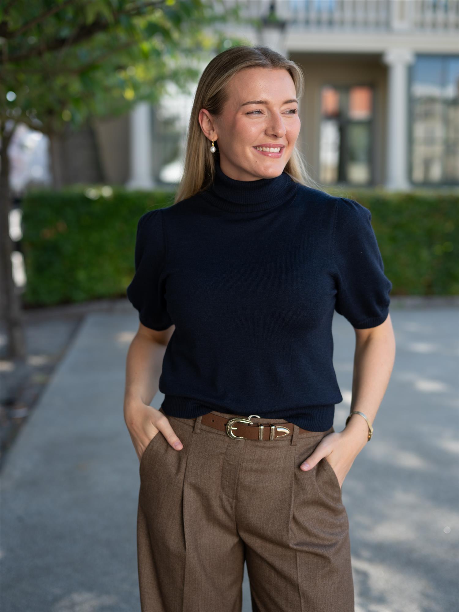 Merino Puff Tee Navy