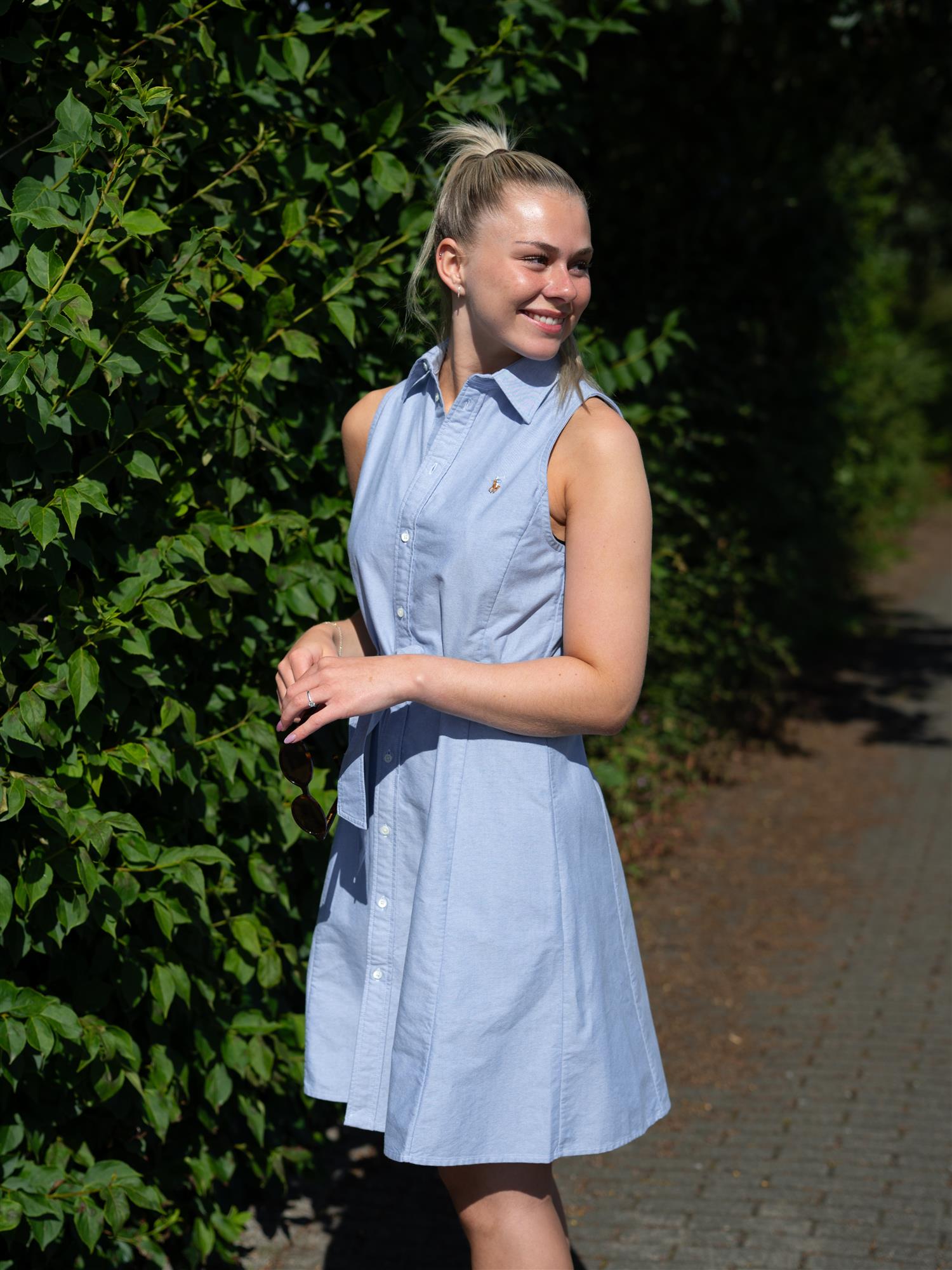 Woven Shirt Dress Light Blue