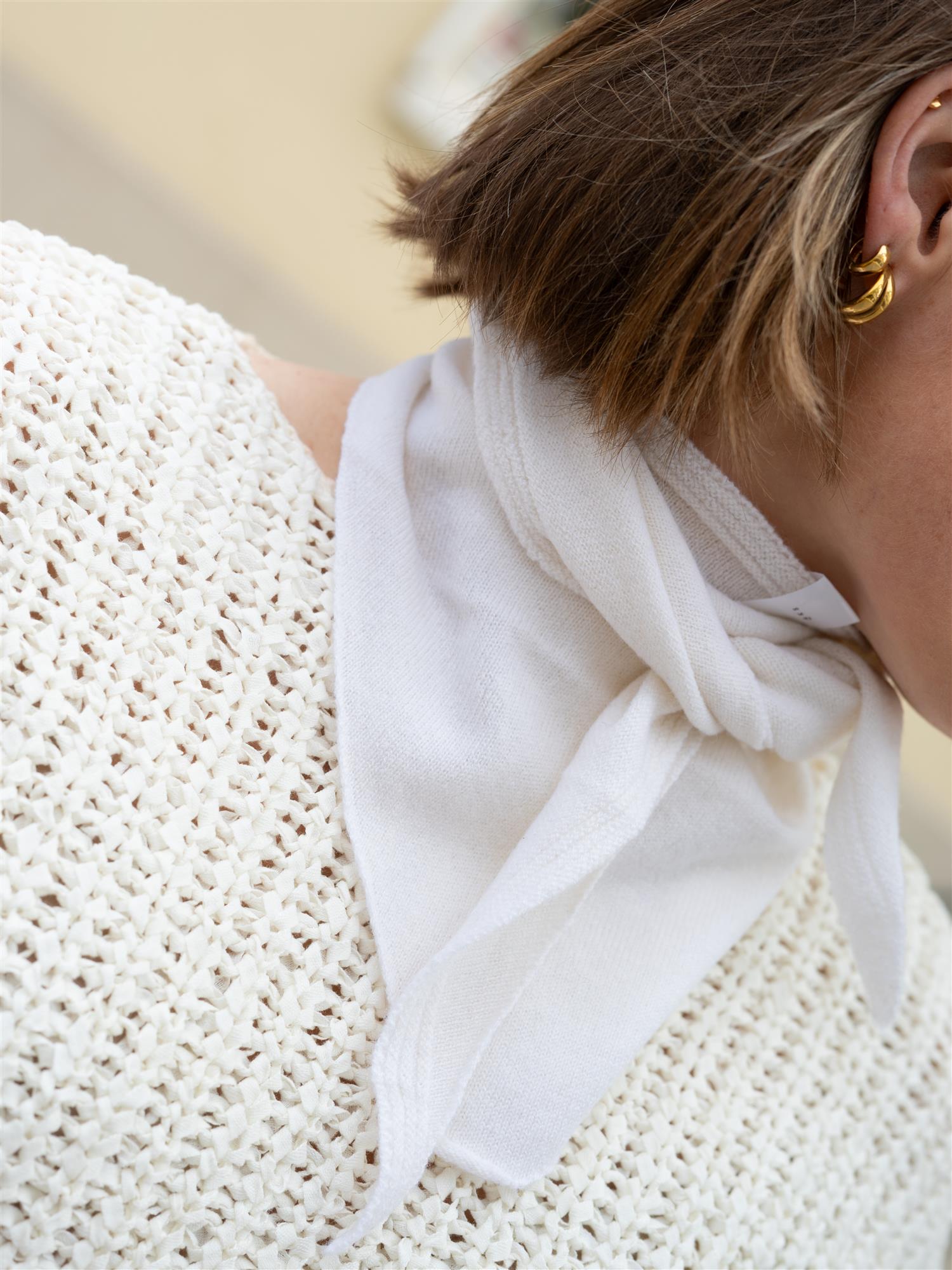Christian Aks Mina Merino Scarf White