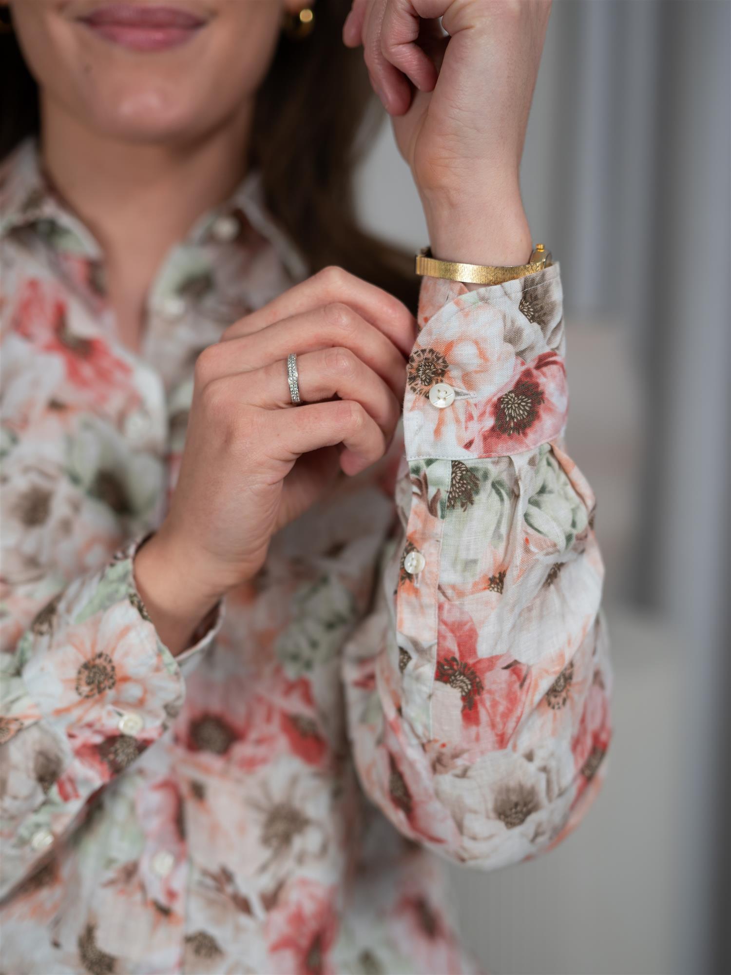 Stenströms Sofie Shirt Light Orange Pattern