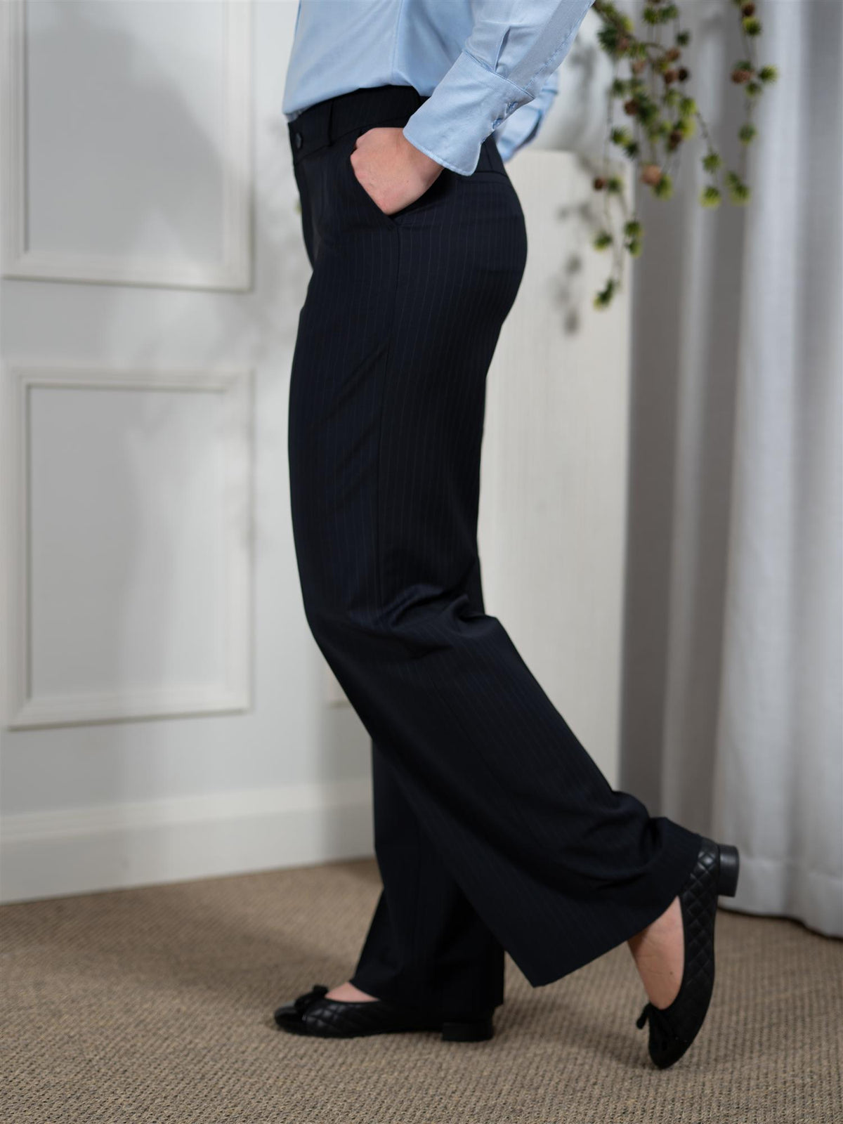 Alexia Trouser Navy Stripe
