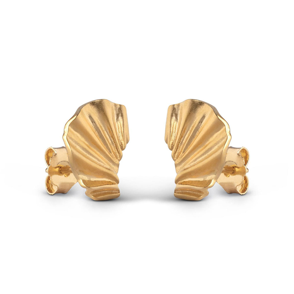 Earring, Mini Wave Gold Plated