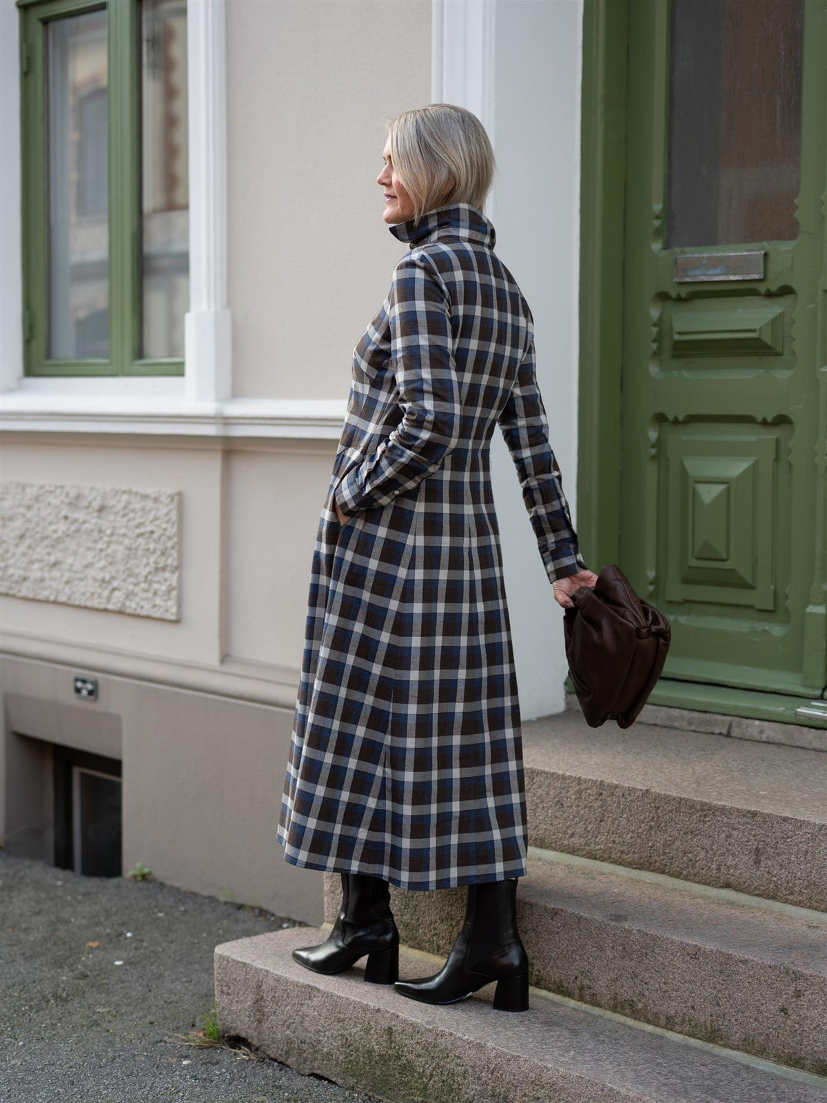 Plaid Cotton Twill Shirtdress