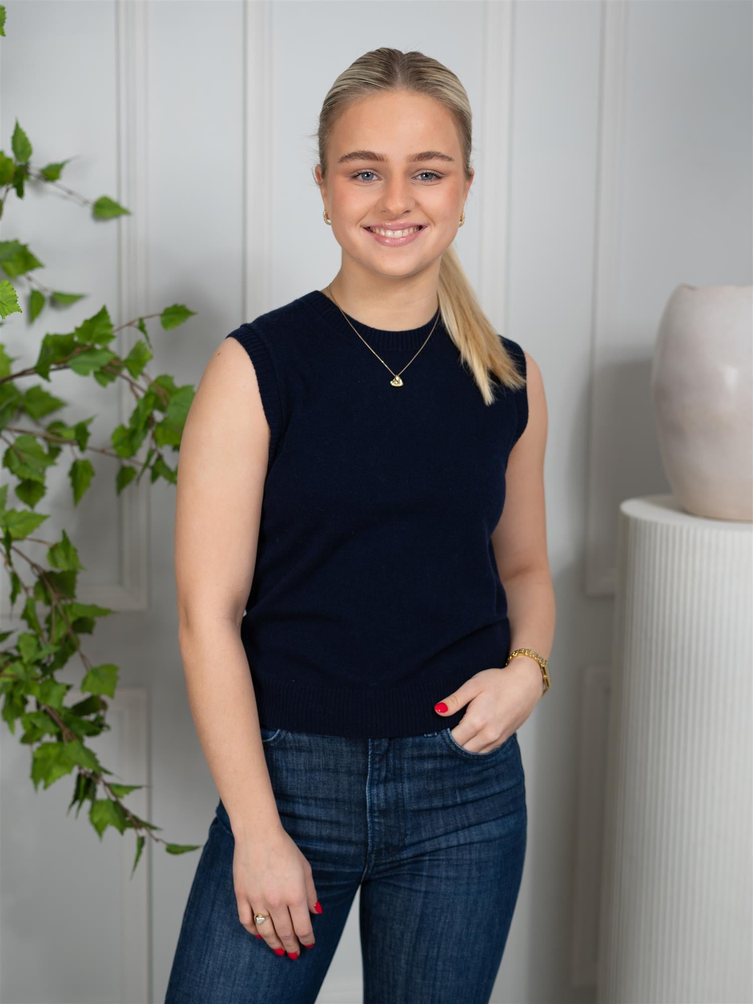 Dear Dharma Rachel Vest Navy