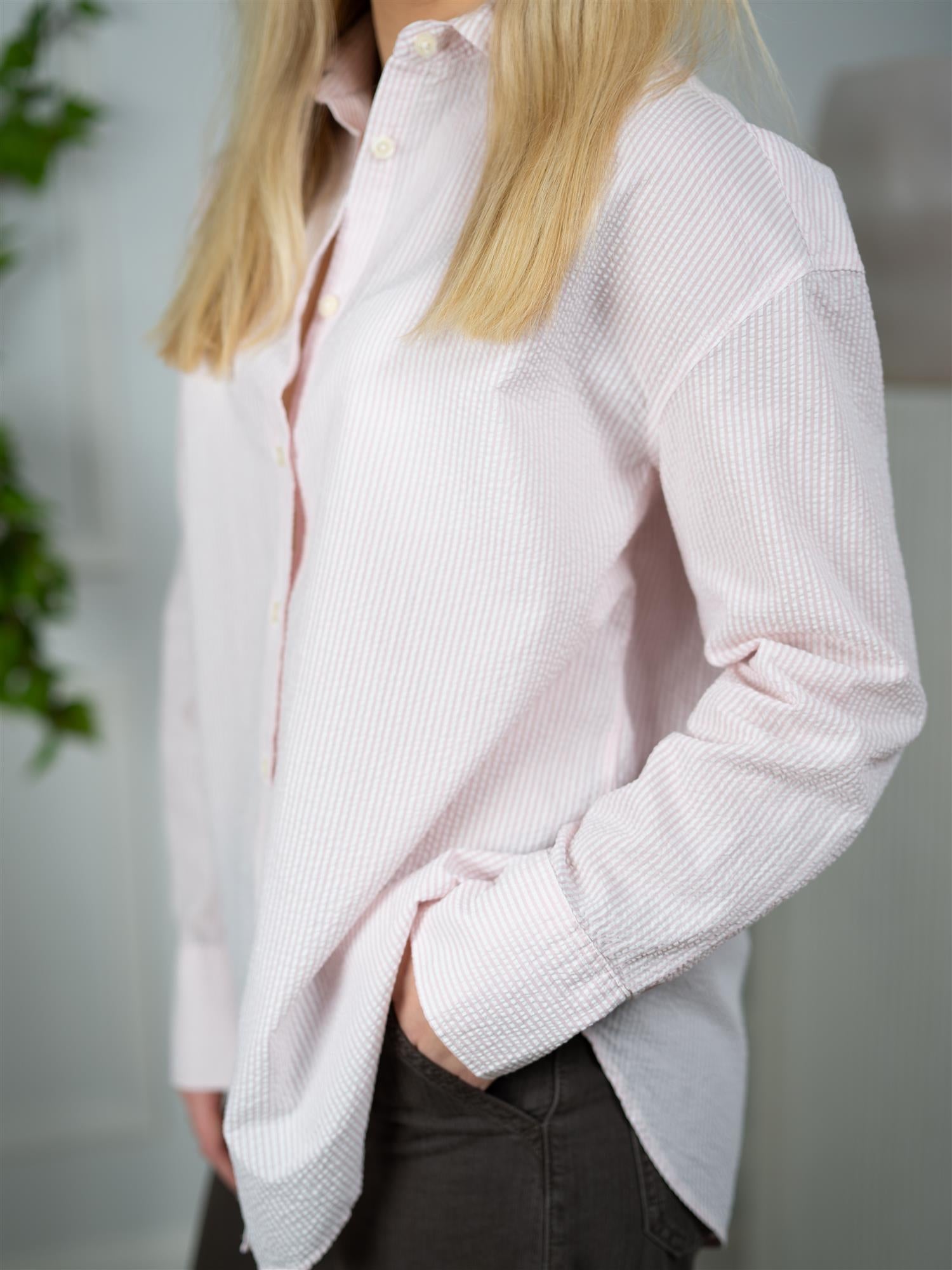 Lexington Casual Seersucker Shirt Pink/White stripe