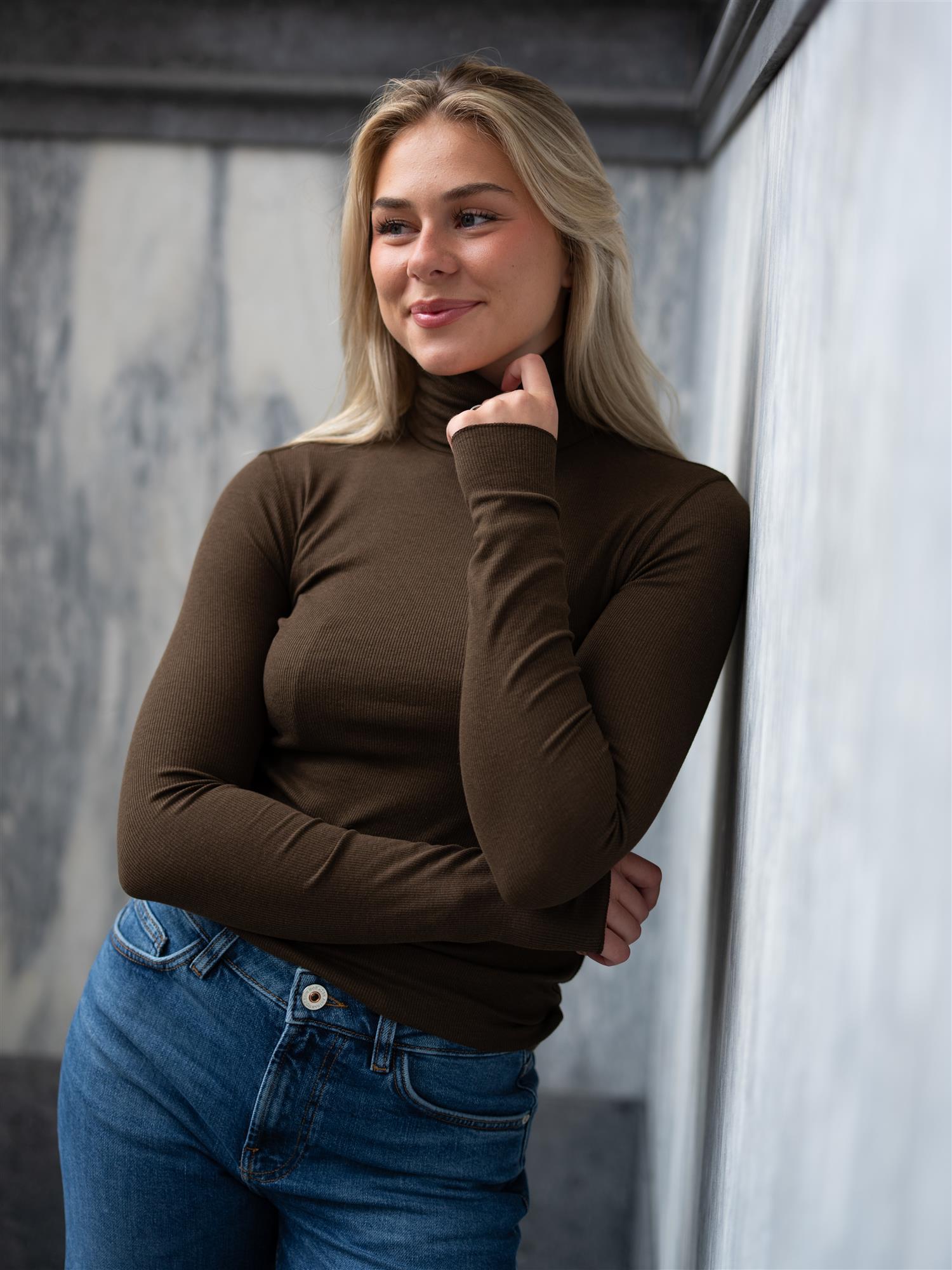 Knit-Pullover Dark Brown