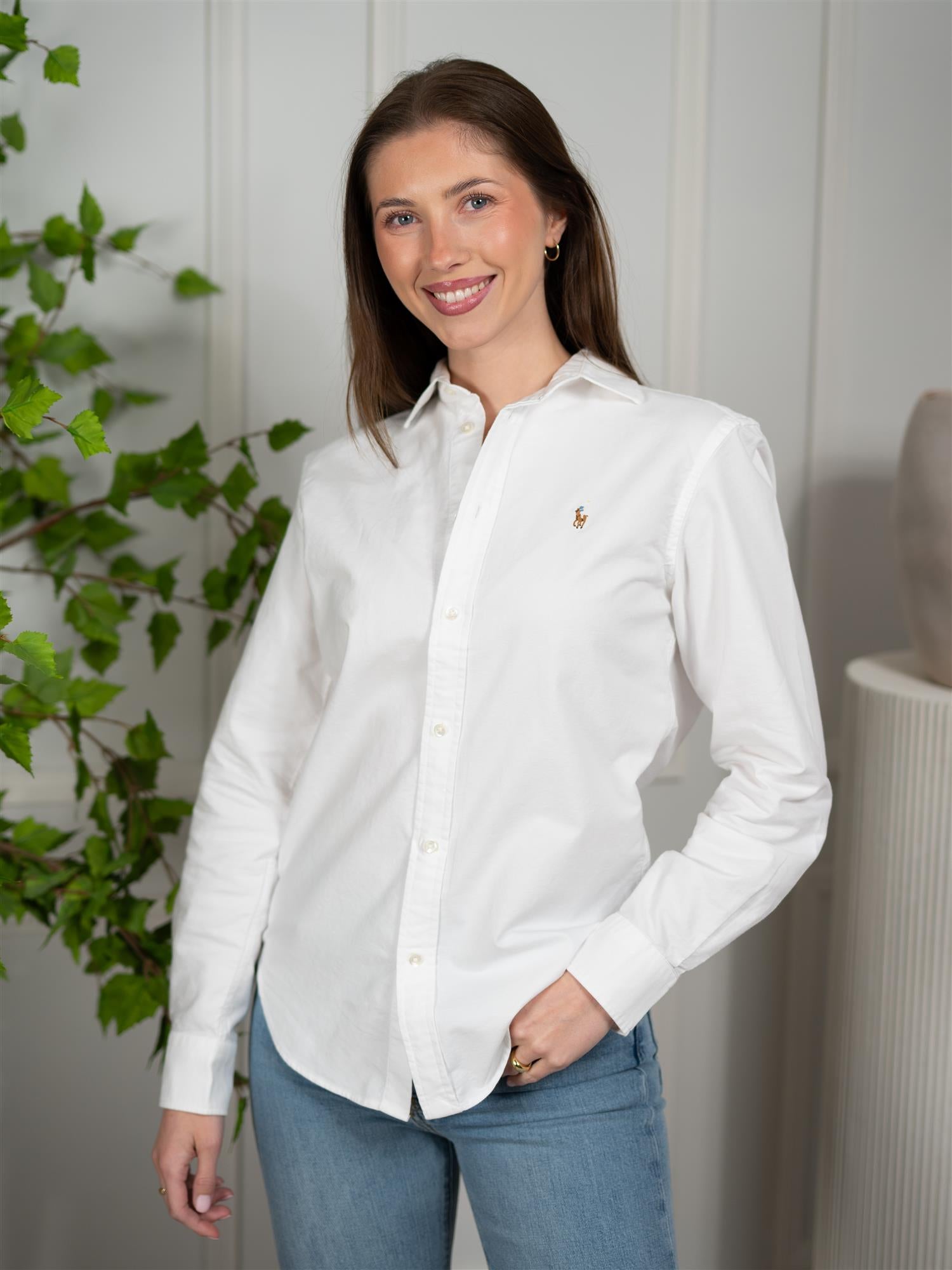 Polo Slim Fit Oxford Shirt White