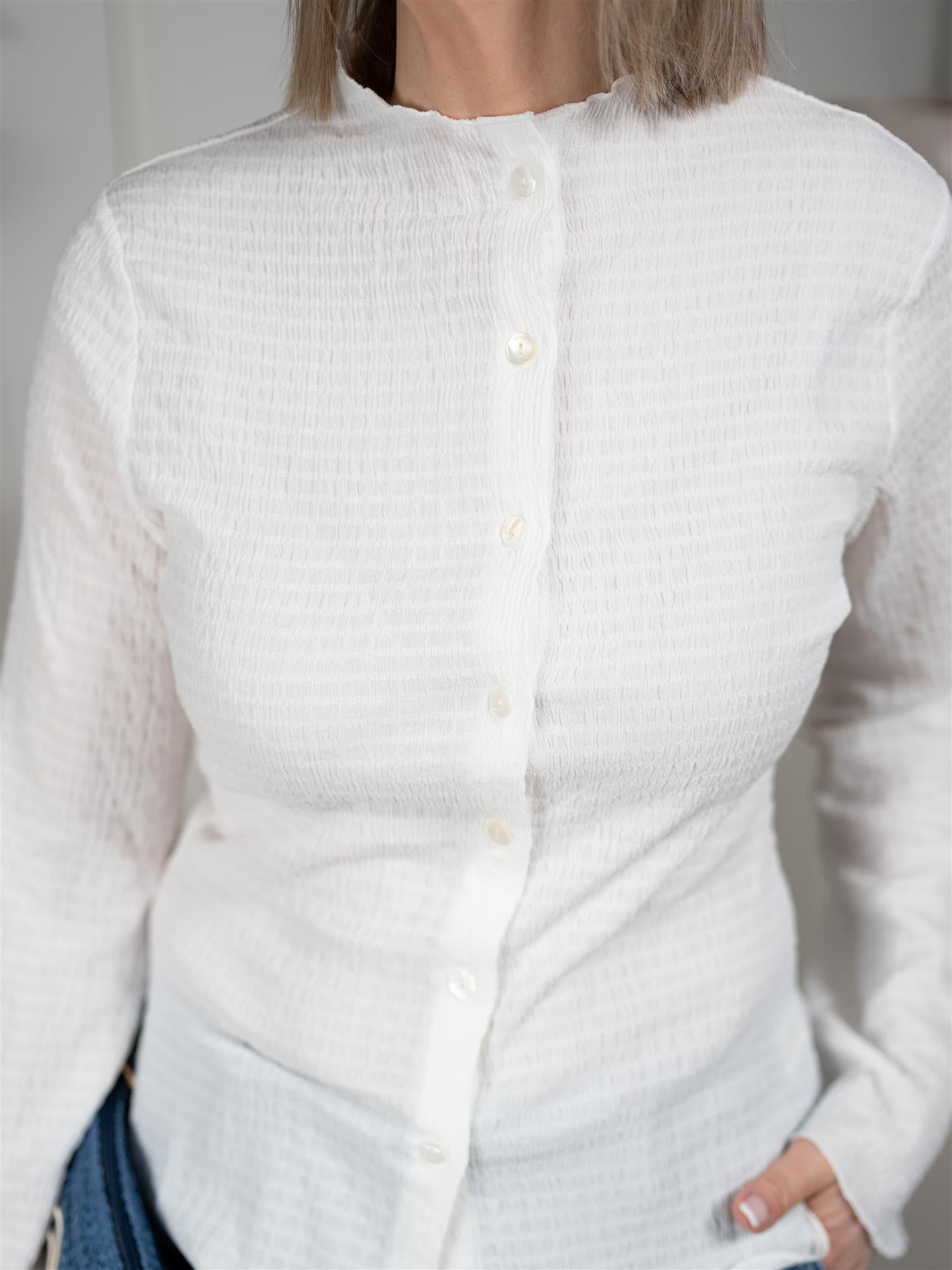 Christian Aks Lottie Crincle Top White