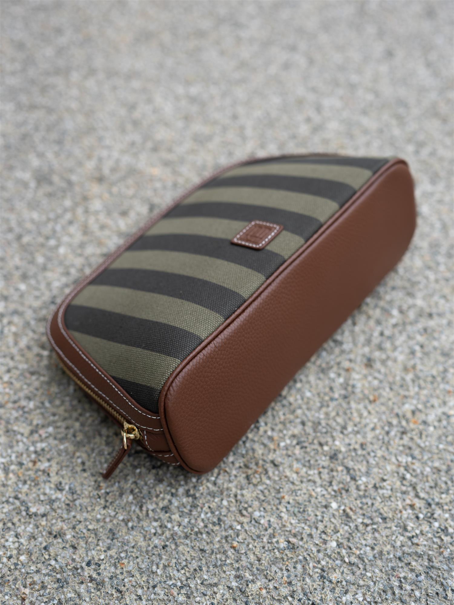 Cosmetic Pouch Large Green Stripe