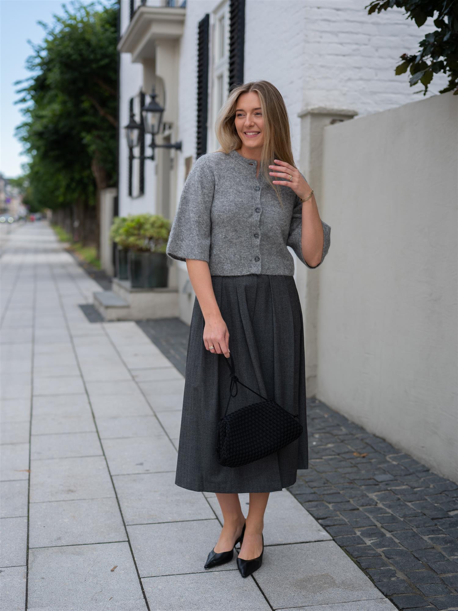 Kathryn Skirt Grey Pattern
