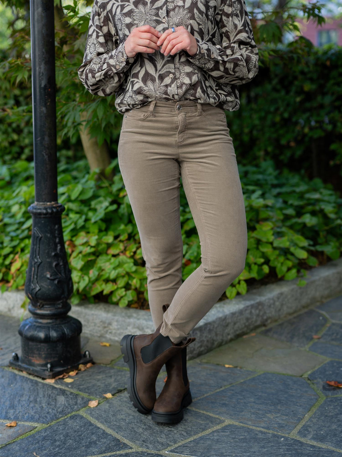 Cambio Piper Cropped Stone Grey