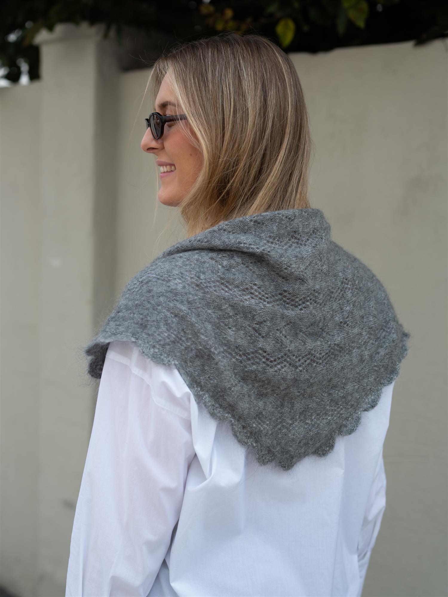 Opany Triangle Scarf Grey Melange
