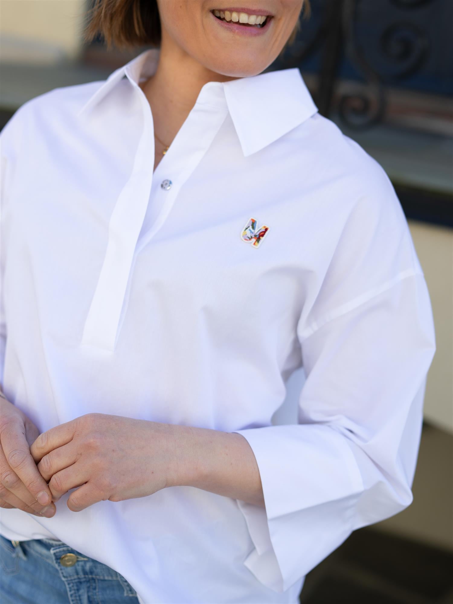 MMBritze Cam Cotton Blouse White