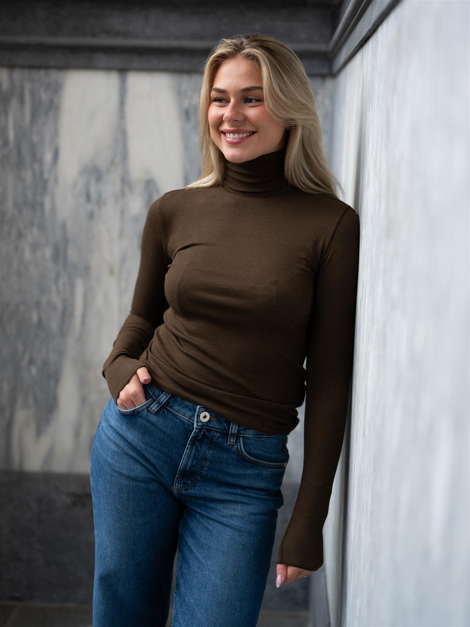 Knit-Pullover Dark Brown