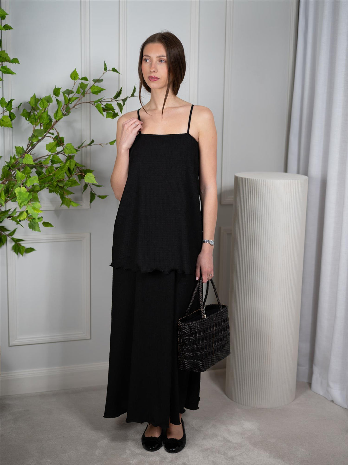 Astrid Crincle Dress Black