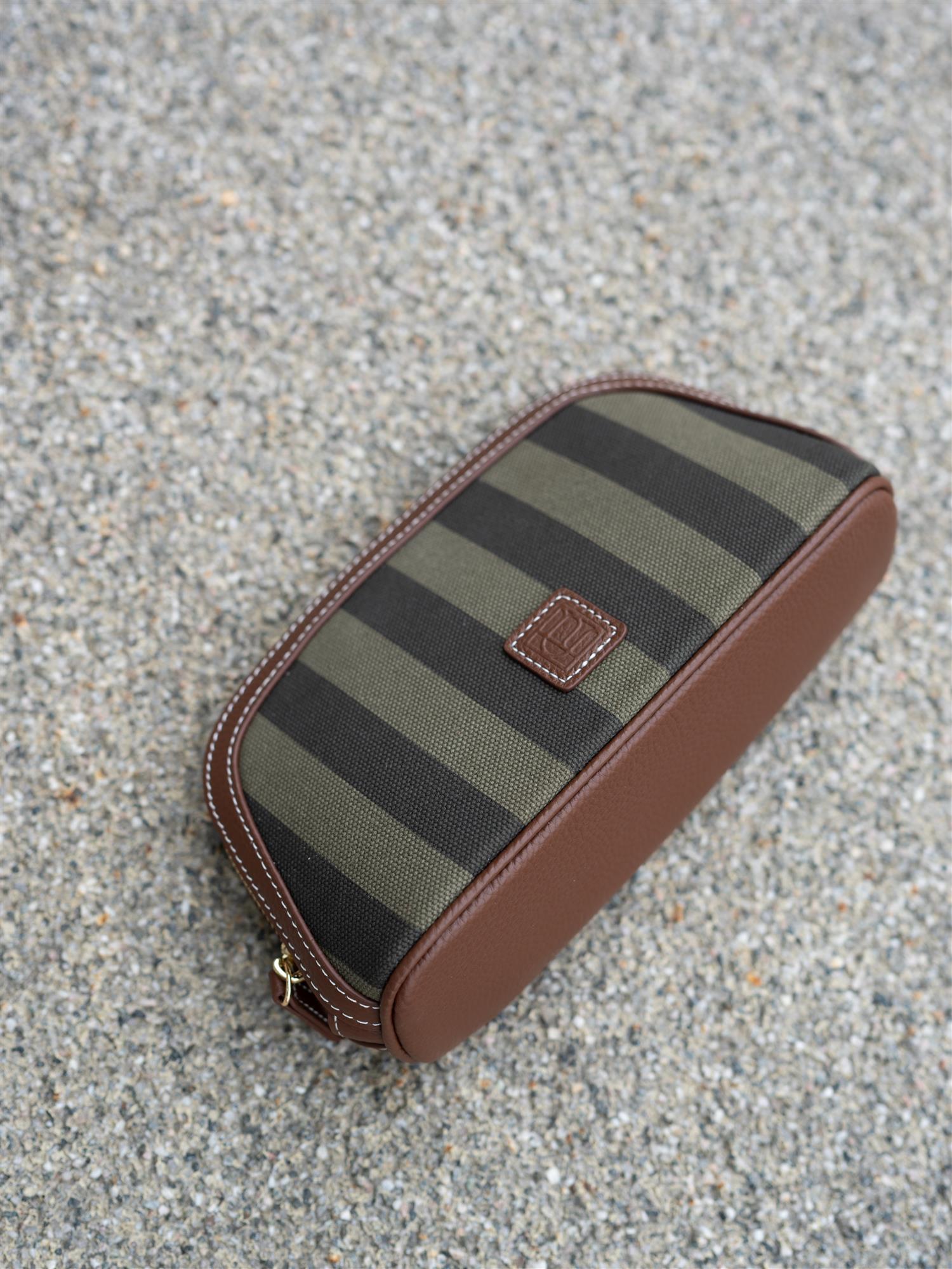 Cosmetic Pouch Small Green Stripe