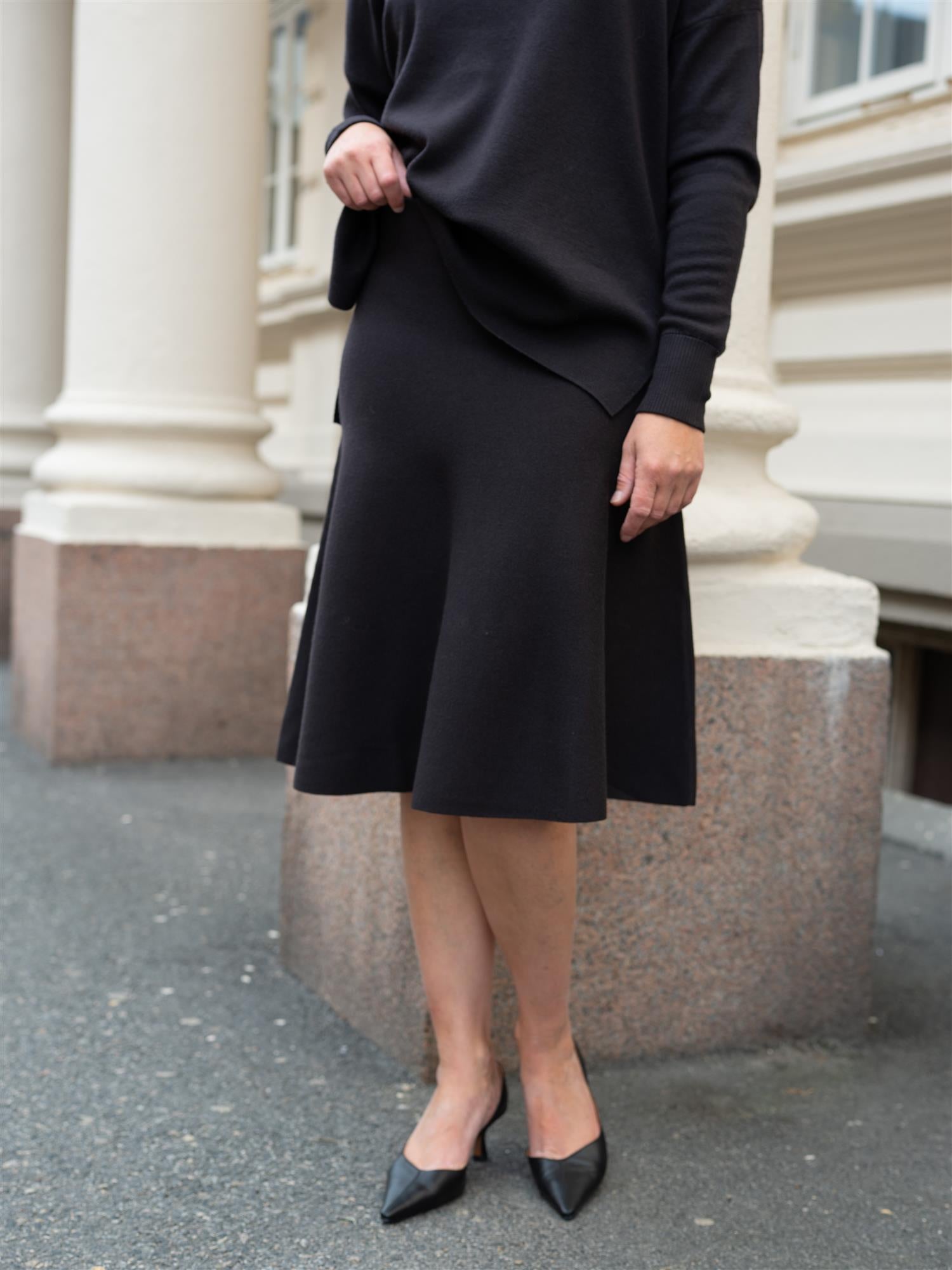Darja Merino Skirt Dark Brown