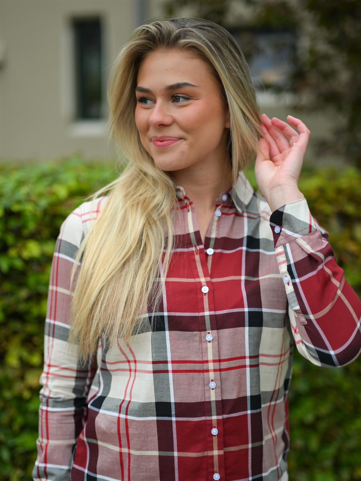 Bredon Shirt Lt Cardinal Tartan