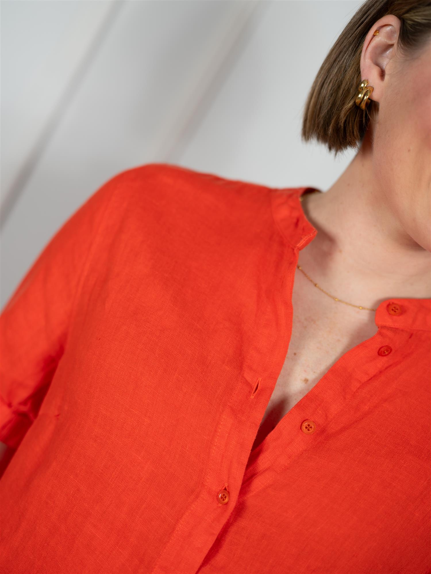 Mmarleth Sslinen Dress Spicy Orange