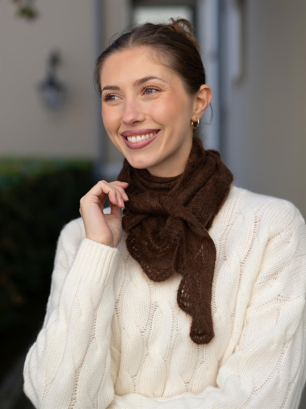 Opany Triangle Scarf Hot Fudge Brown